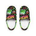 Indoor Slippers — Colorful Cannabis “High” Graphic Cozy Slides