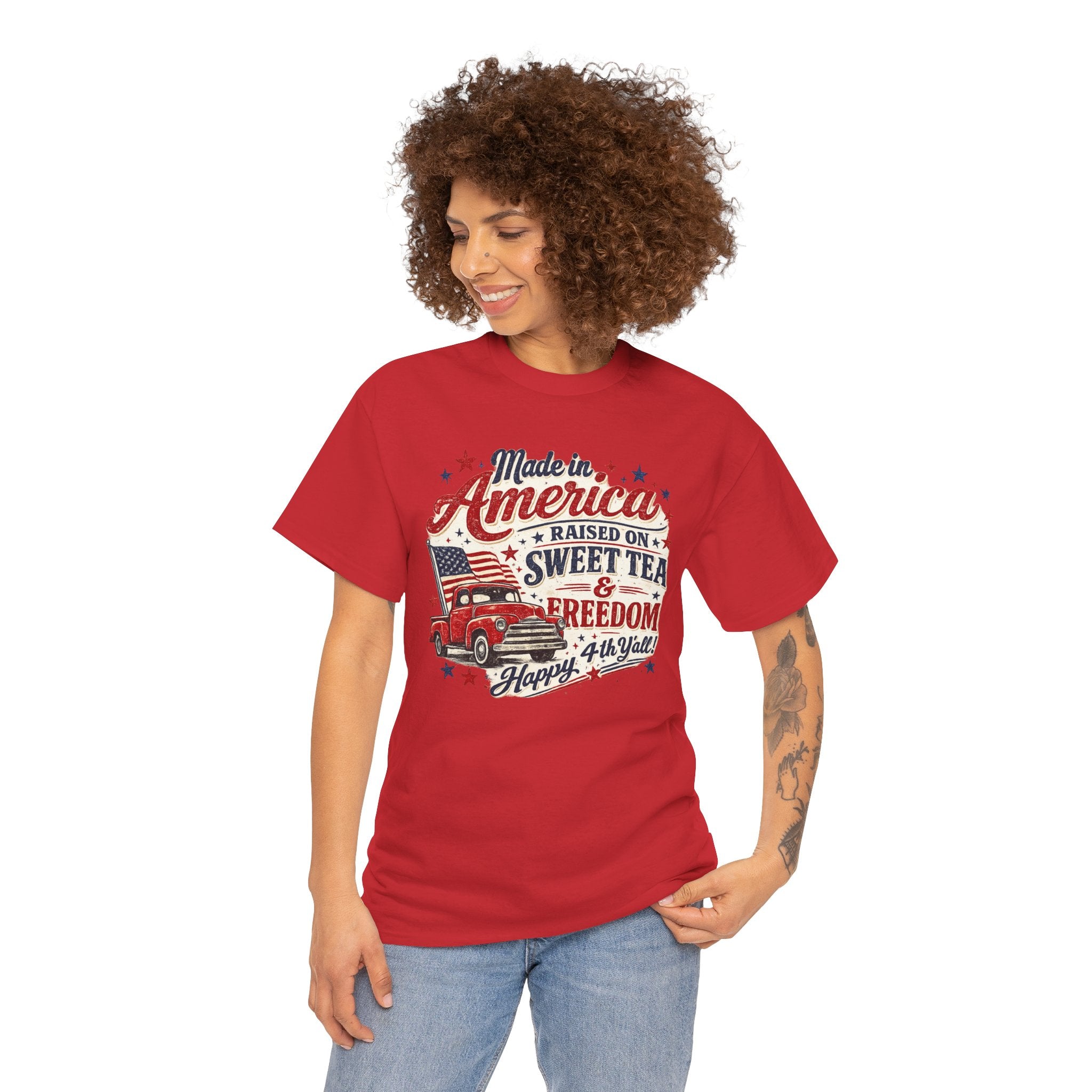 Made in America Sweet Tea & Freedom T-Shirt — 4th of July Patriotic Tee