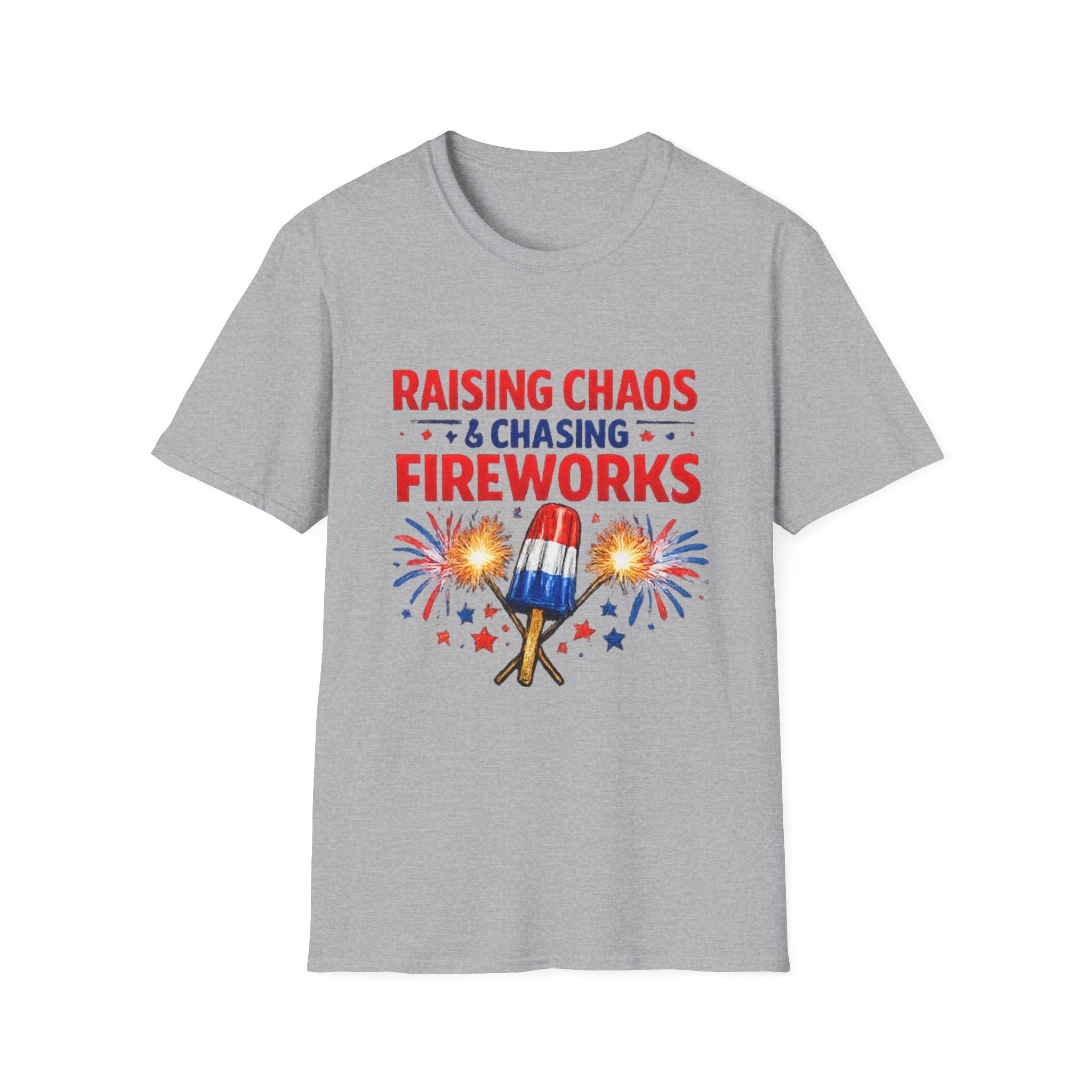 Patriotic 'Raising Chaos & Chasing Fireworks' T-Shirt