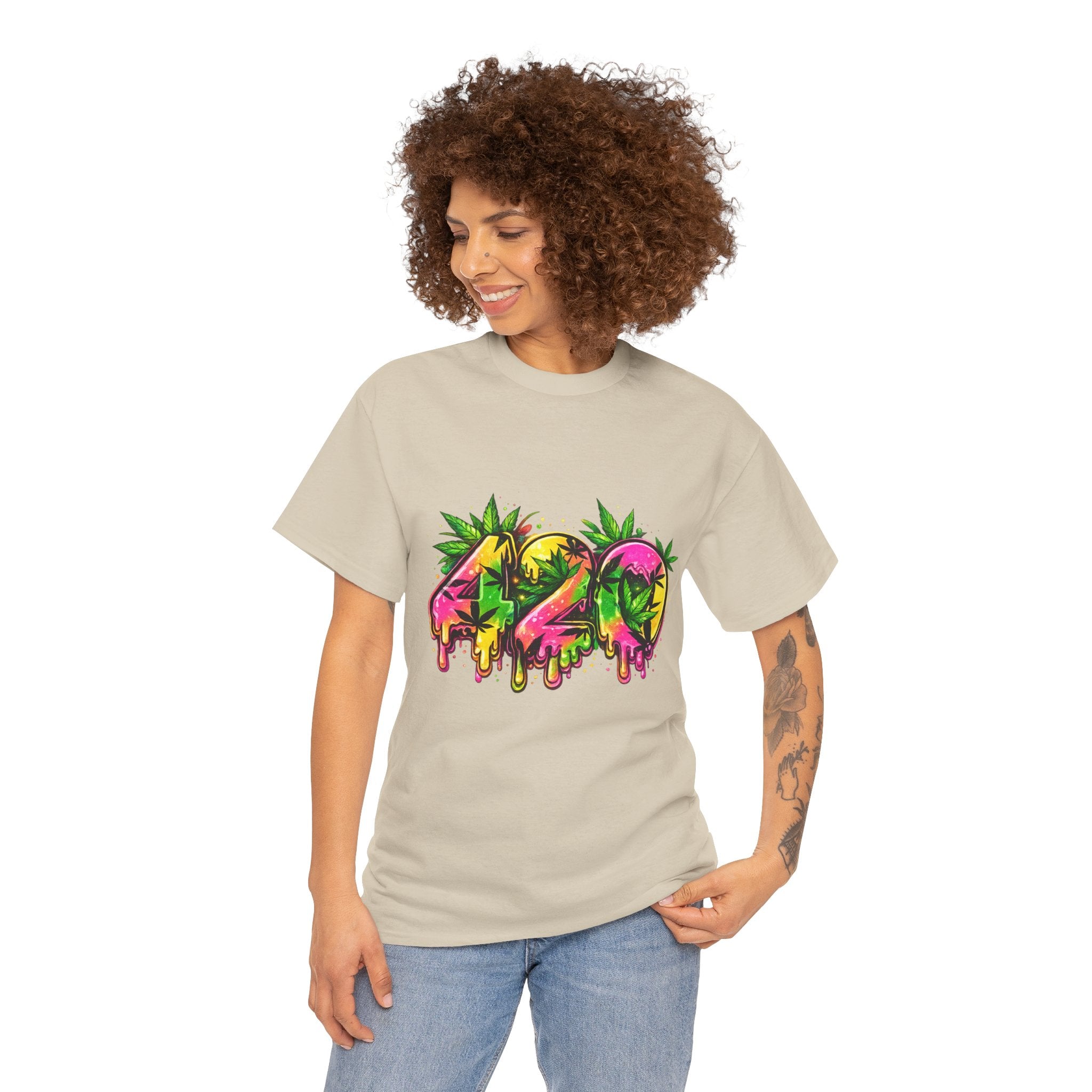 420 Drip Graphic T-Shirt — Cannabis Leaf Streetwear Tee