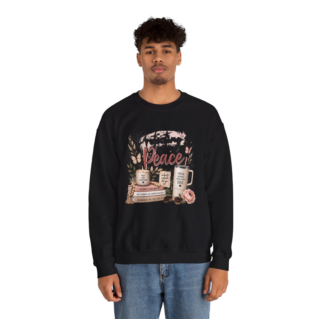 Crewneck Sweatshirt – "Protecting My Peace" Cozy Floral Graphic