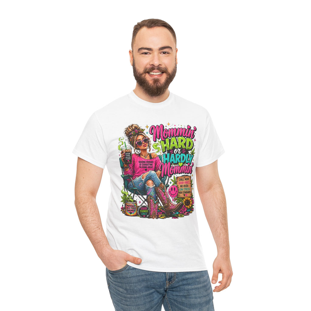 Mommin' Hard & Hardly Mommin' T-Shirt – Funny Mom Vacation Tee