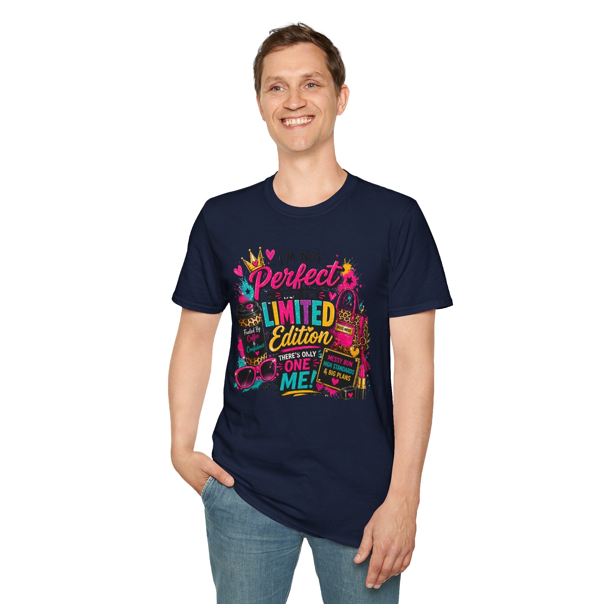 Limited Edition Graphic T-Shirt — "I'm Not Perfect But I'm Limited Edition" Bright Retro Design