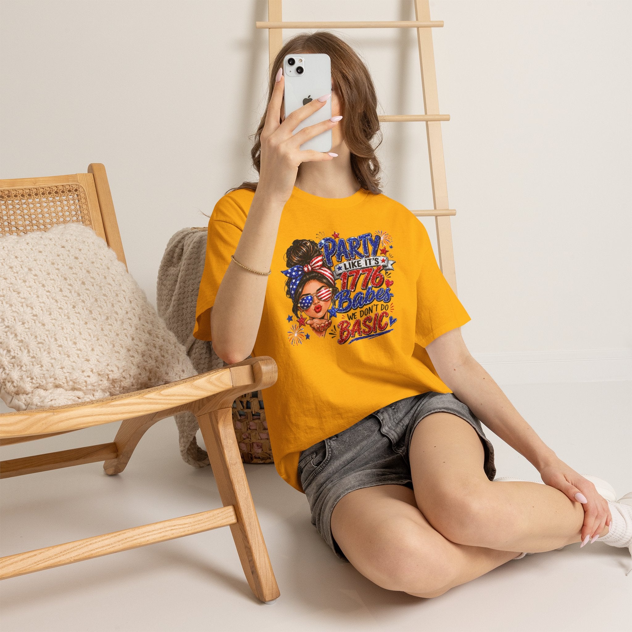 1776 Party Vibes Tee — "Party Like It's 1776 Because We Don't Do Basic" Patriotic T-Shirt