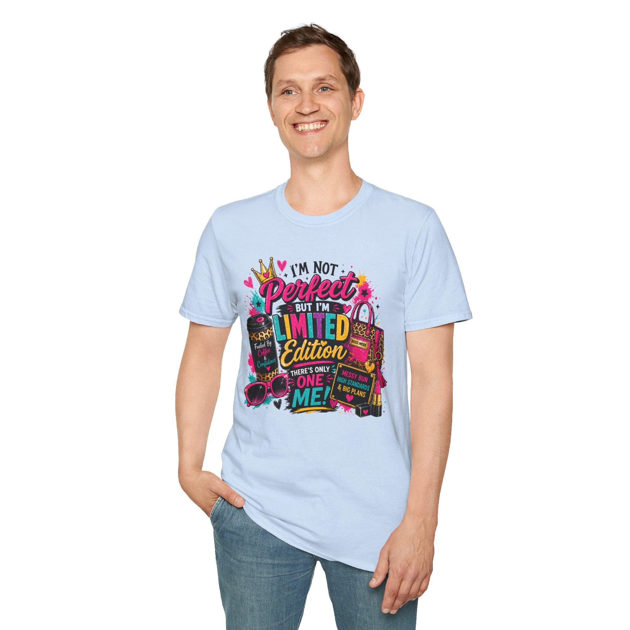 Limited Edition Graphic T-Shirt — "I'm Not Perfect But I'm Limited Edition" Bright Retro Design
