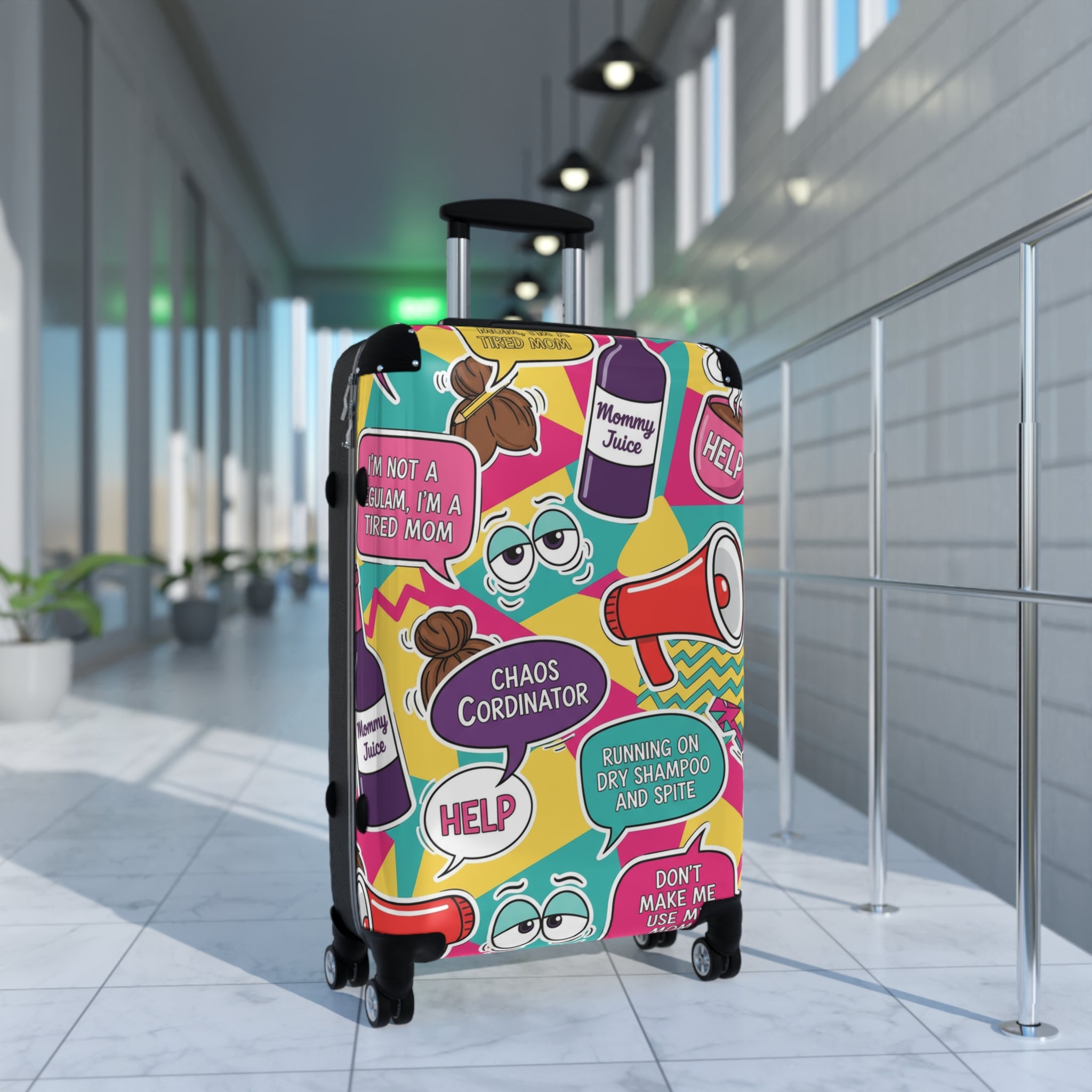 Funny Mom Travel Suitcase – 'Chaos Coordinator' Luggage Cover with Humorous Mom Sayings