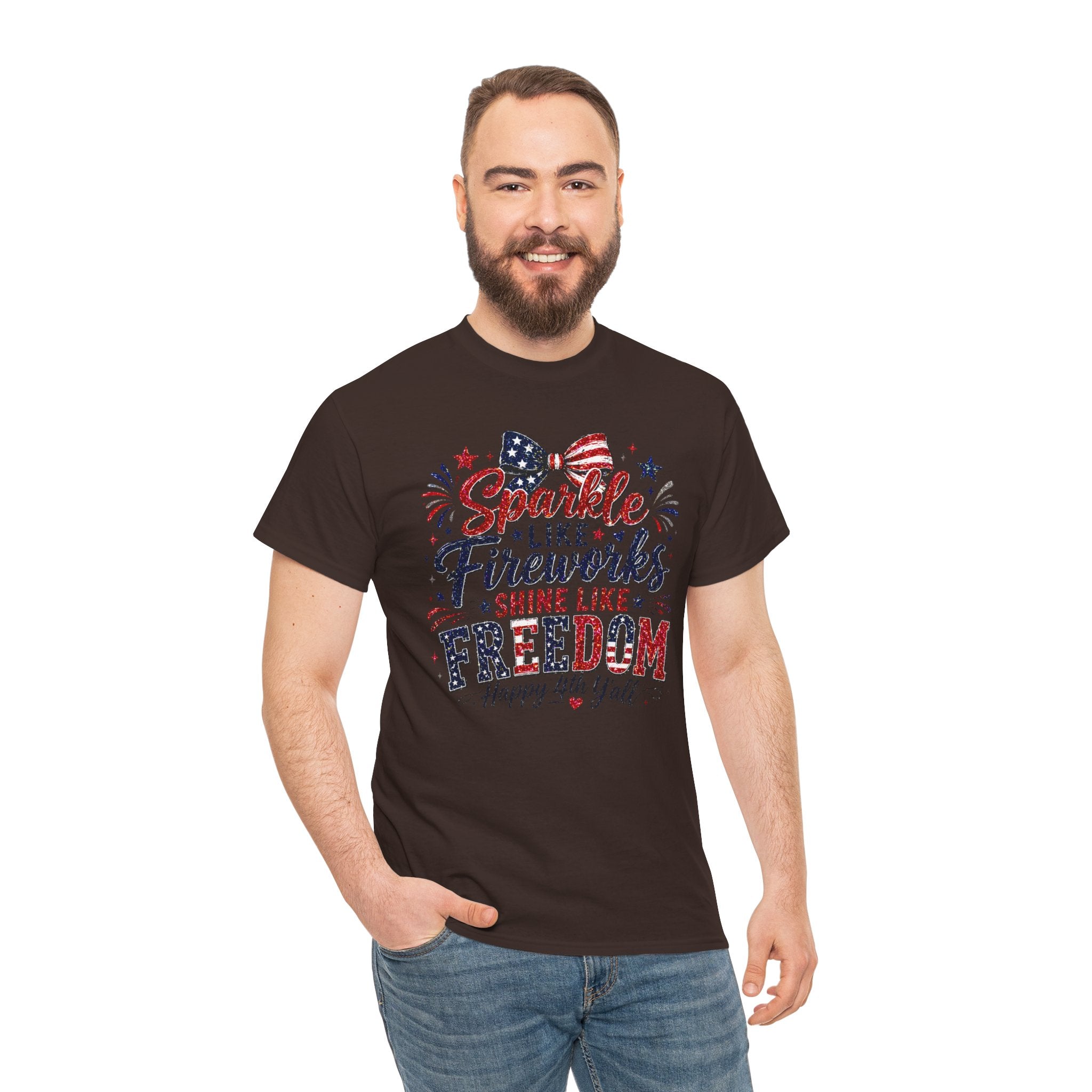 Sparkle Like Fireworks Shine Like Freedom Tee — Happy 4th of July Patriotic T-Shirt