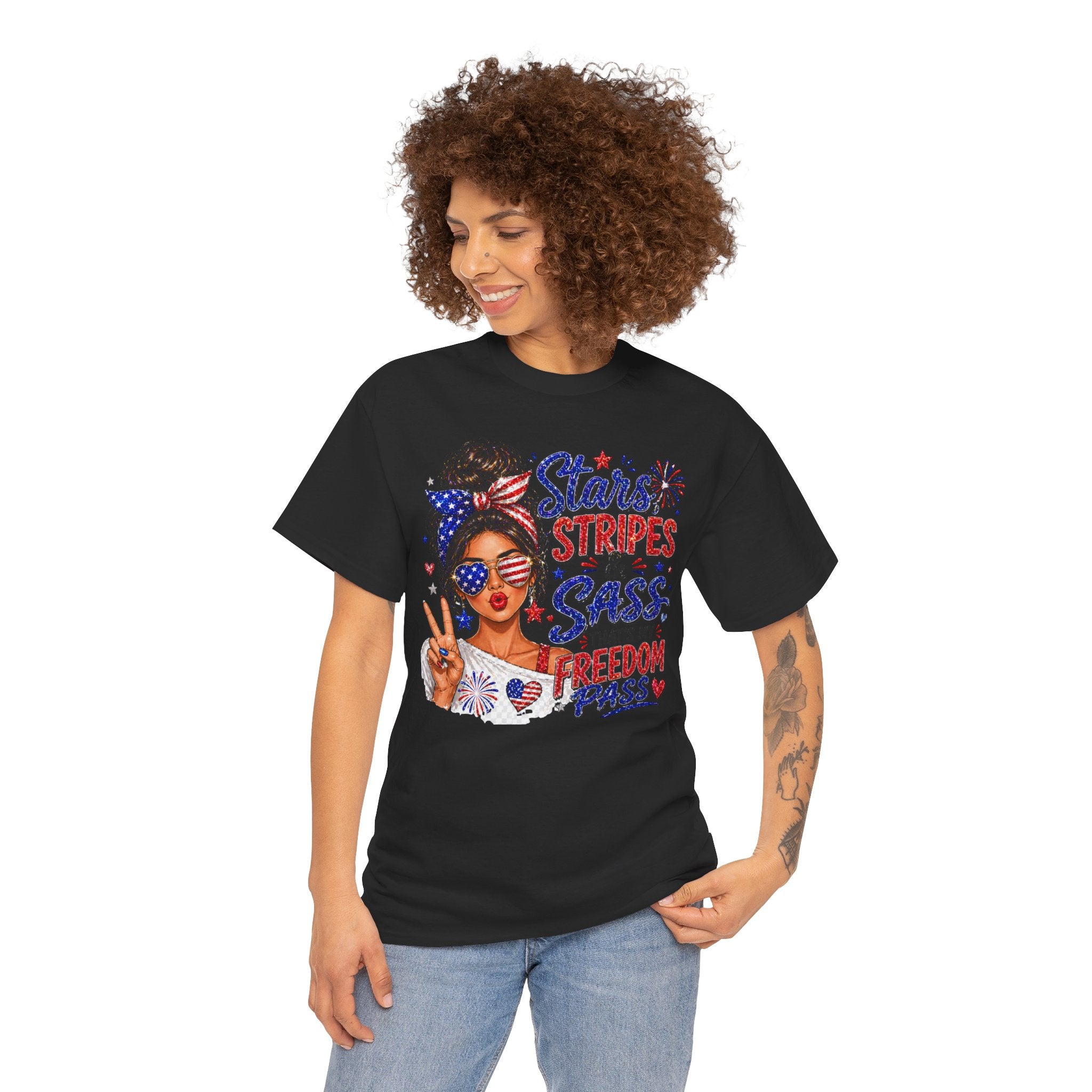 Patriotic 'Stars, Stripes & Sass' Tee — Fourth of July Women's Graphic T-Shirt