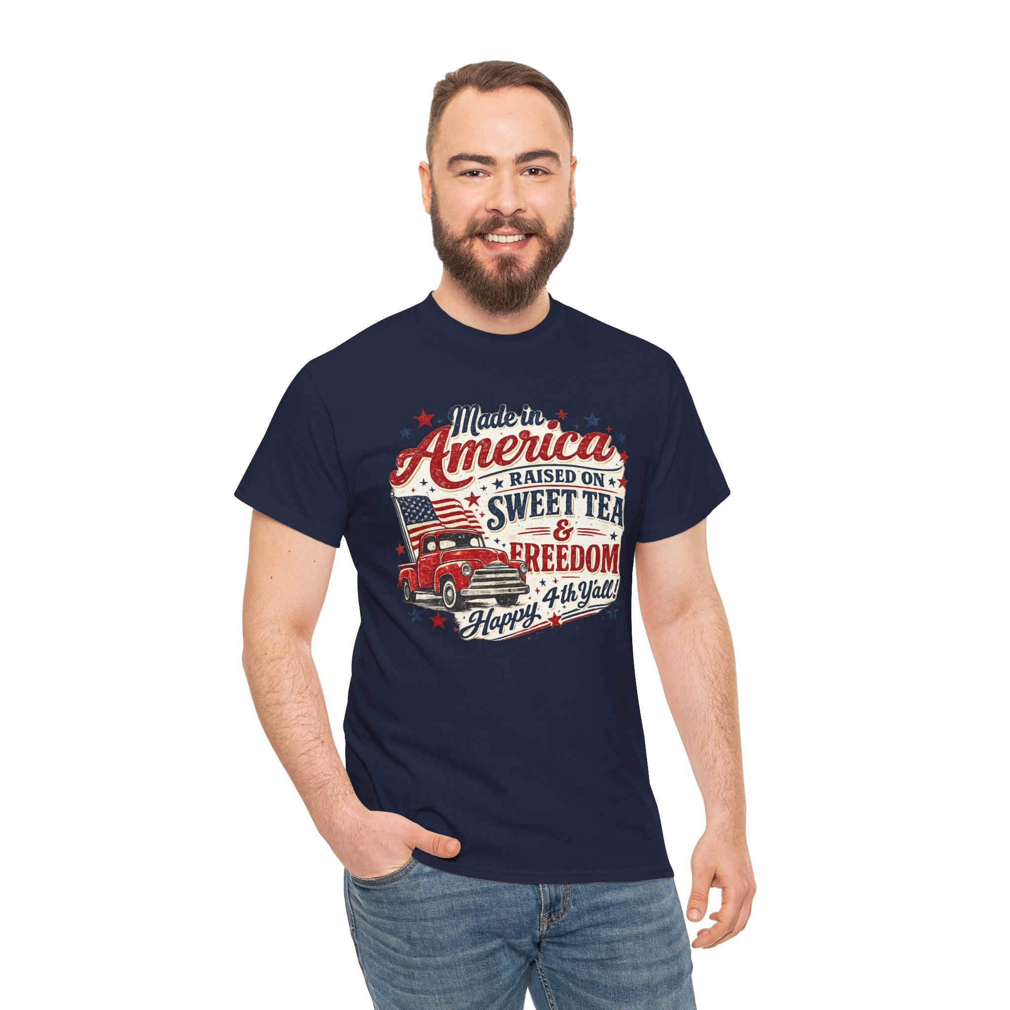 Made in America Sweet Tea & Freedom T-Shirt — 4th of July Patriotic Tee