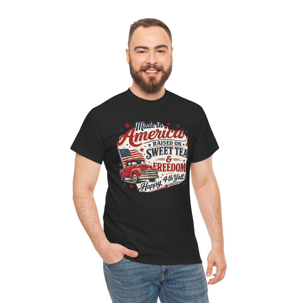 Made in America Sweet Tea & Freedom T-Shirt — 4th of July Patriotic Tee
