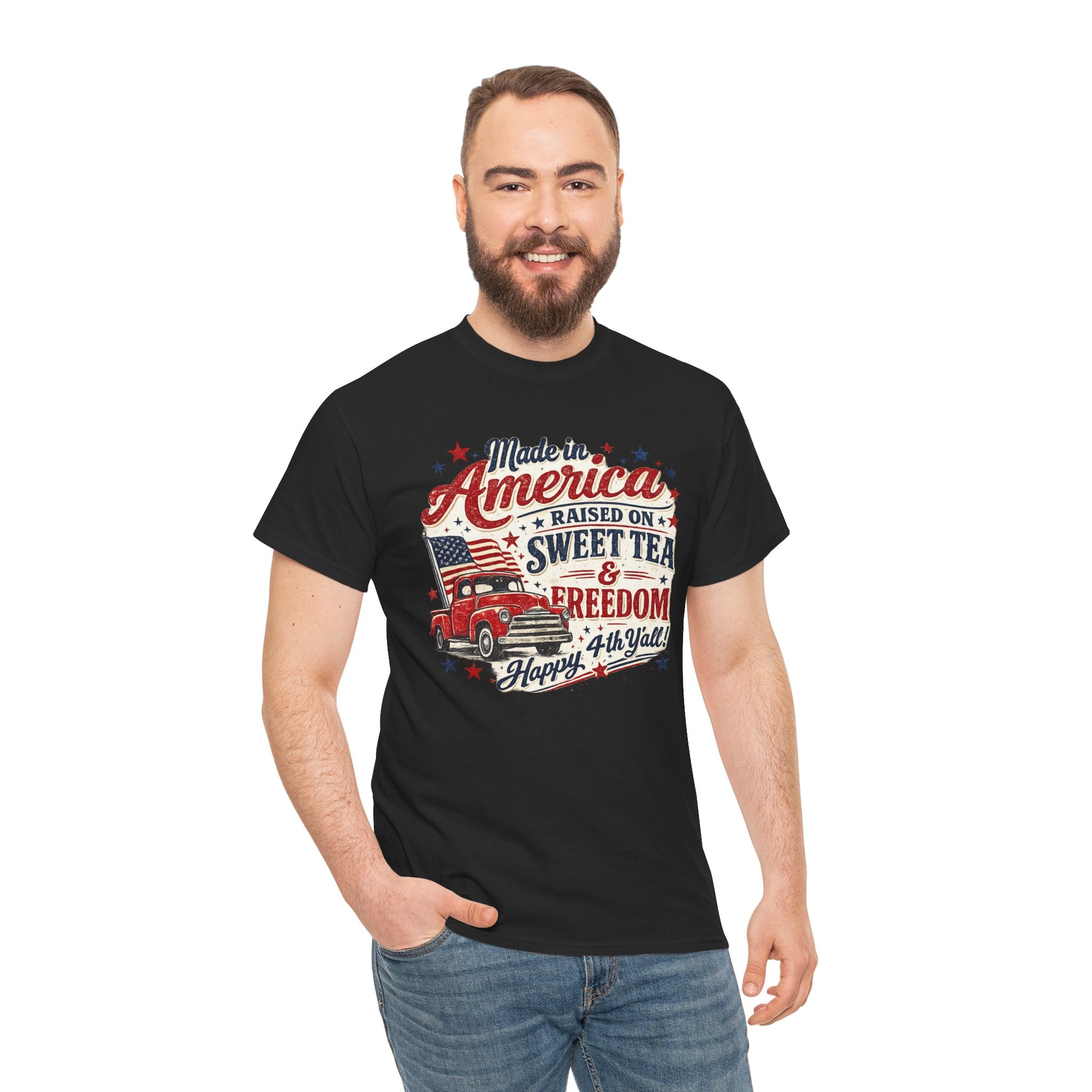 Made in America Sweet Tea & Freedom T-Shirt — 4th of July Patriotic Tee