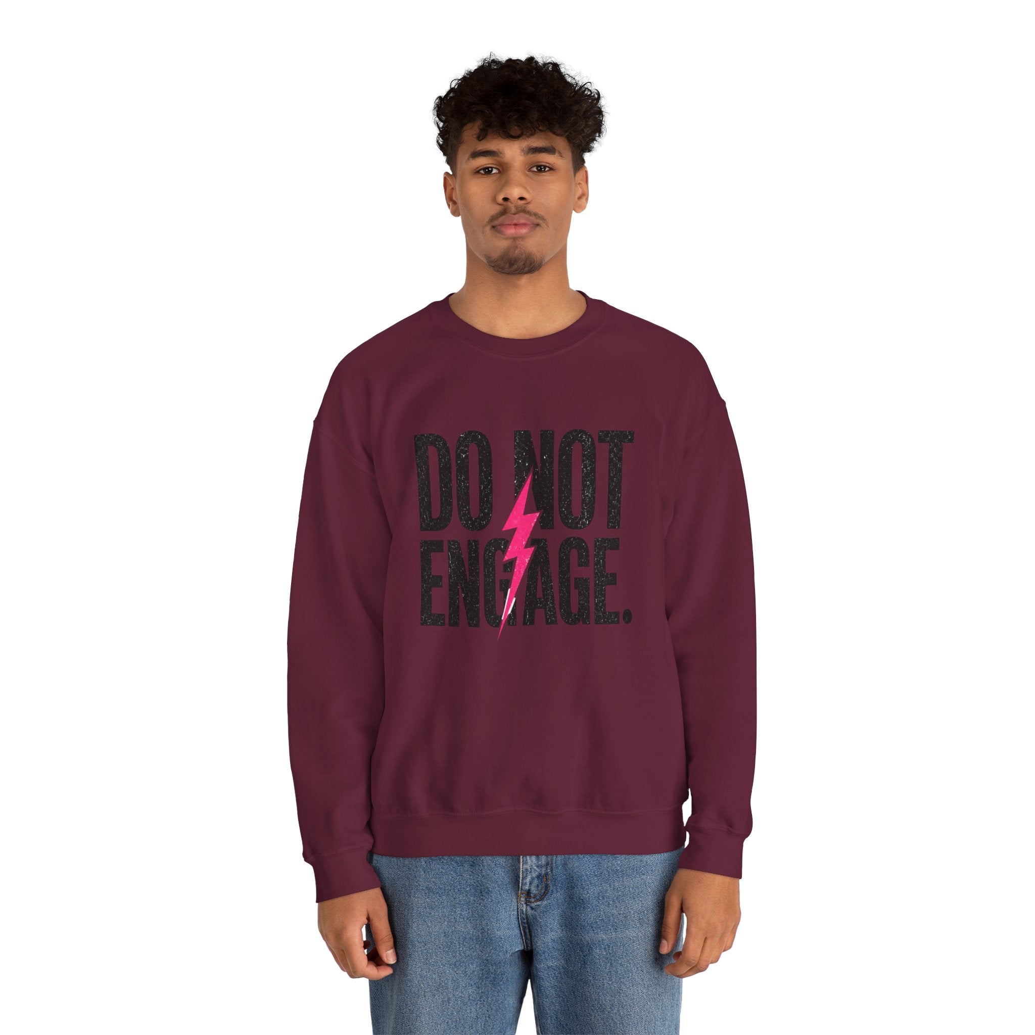 Do Not Engage Crewneck Sweatshirt – Bold Lightning Graphic Streetwear