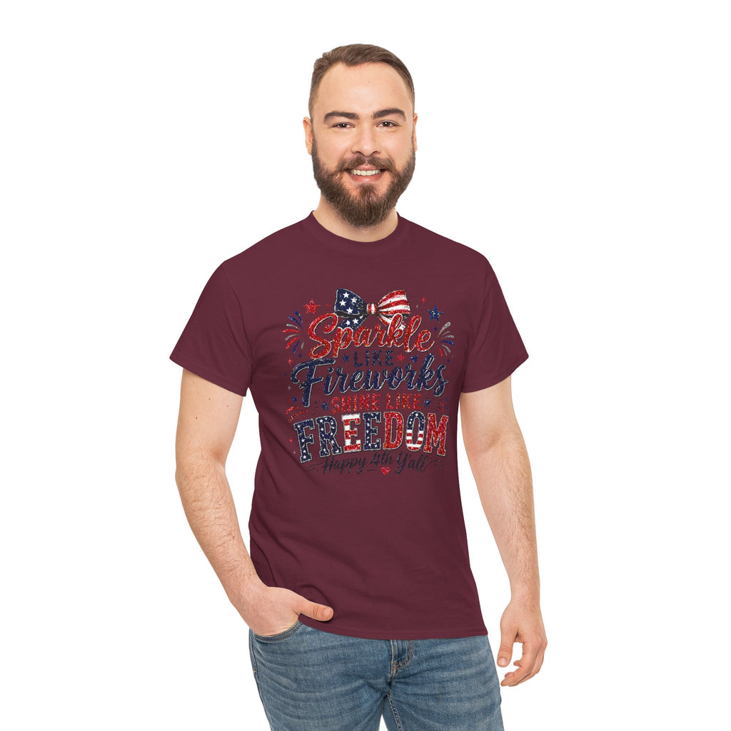 Sparkle Like Fireworks Shine Like Freedom Tee — Happy 4th of July Patriotic T-Shirt