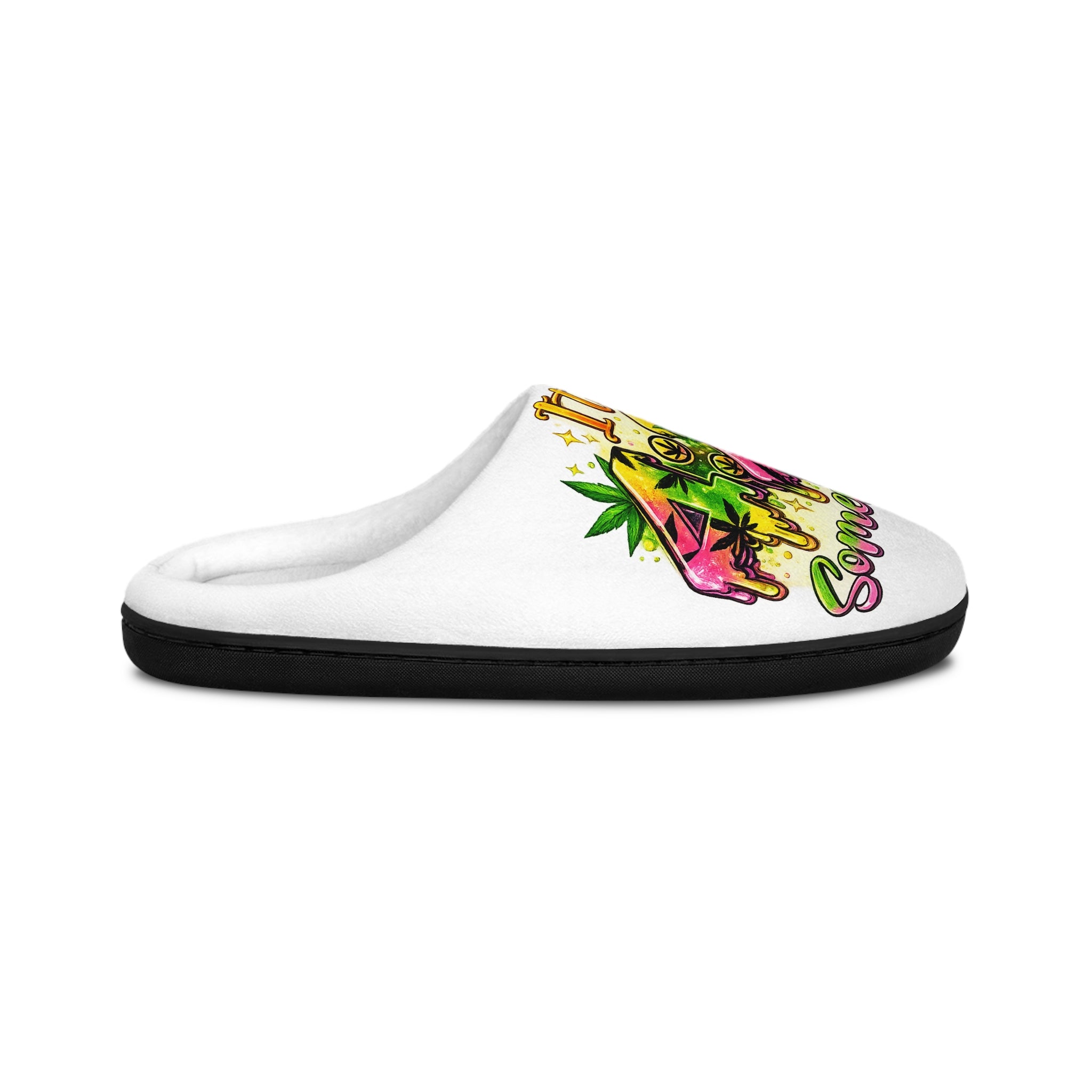 Women's Slippers - "It's Somewhere" Colorful Retro Tropical Indoor House Slippers