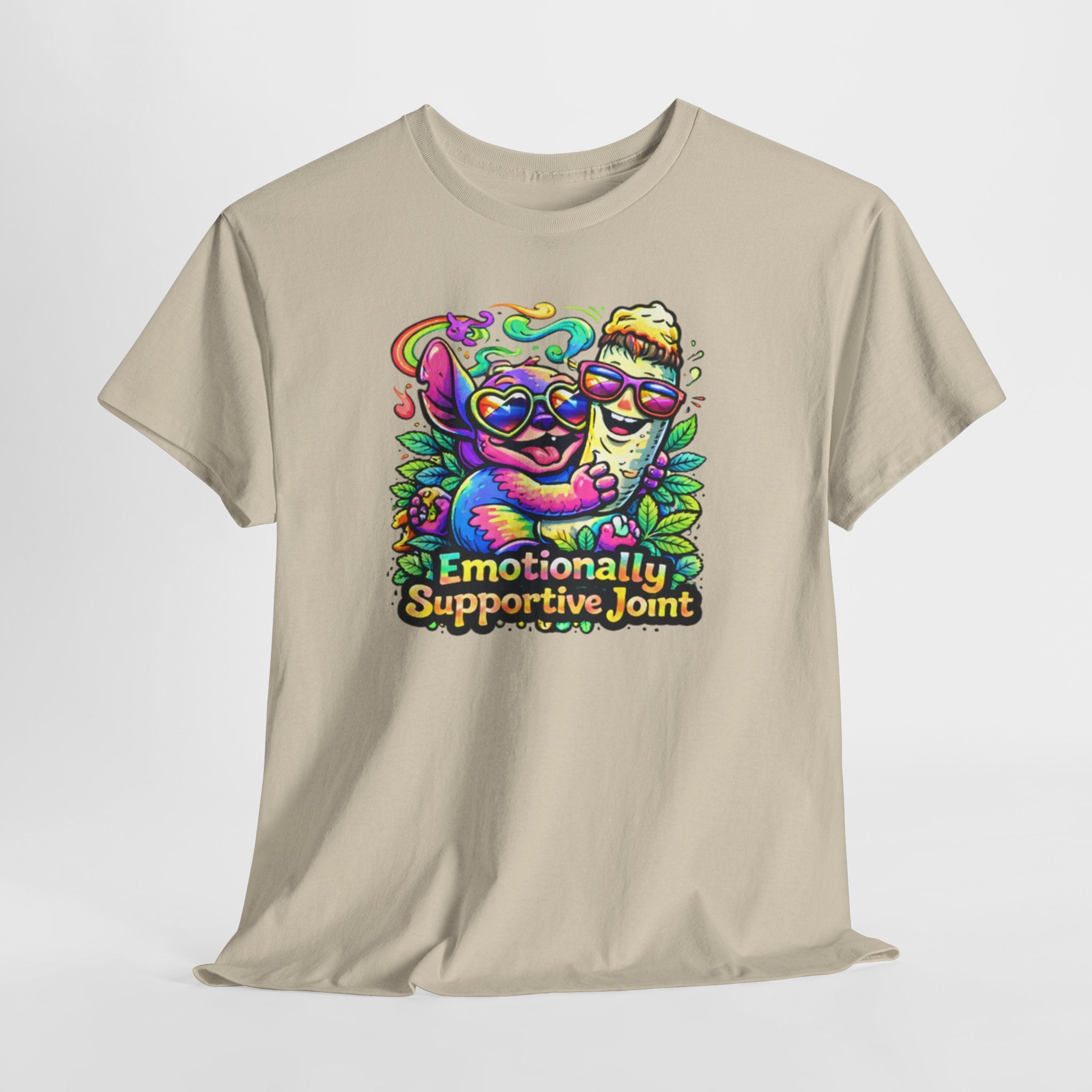 T-Shirt — "Emotionally Supportive Joint" Colorful Sloth & Ice Cream Graphic Tee