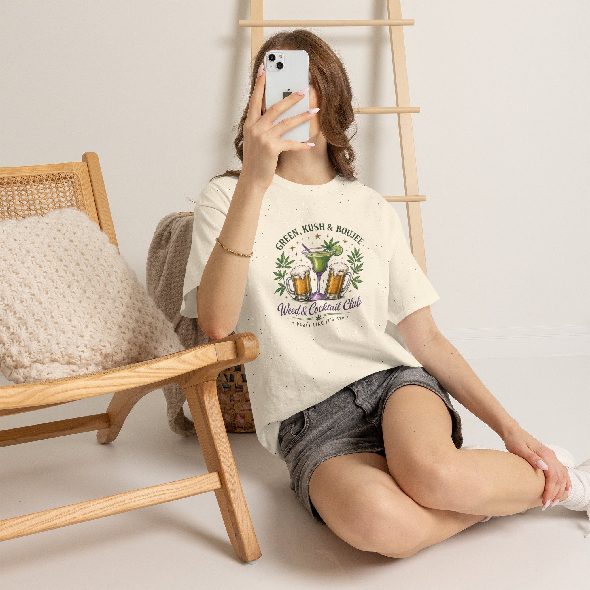 Weed & Cocktail Club Tee — Green, Kush & Boujee Cannabis Cocktail T-Shirt