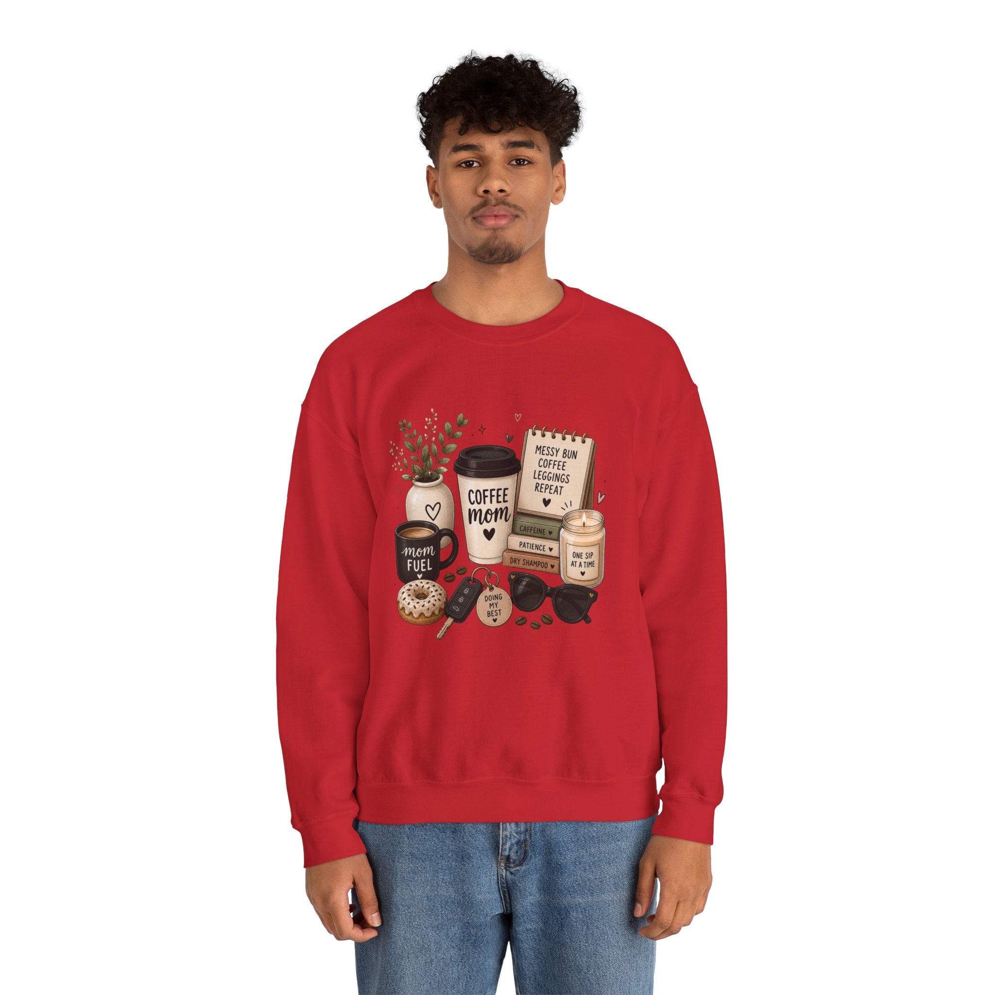 Coffee Mom Crewneck Sweatshirt — Cozy Morning Coffee Lover Graphic