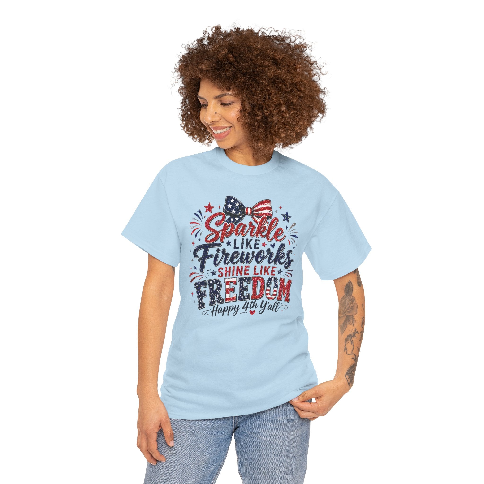 Sparkle Like Fireworks Shine Like Freedom Tee — Happy 4th of July Patriotic T-Shirt
