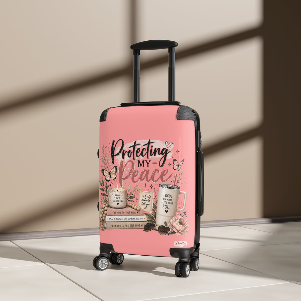 Suitcase - "Protecting My Peace" Inspirational Carry-On Luggage