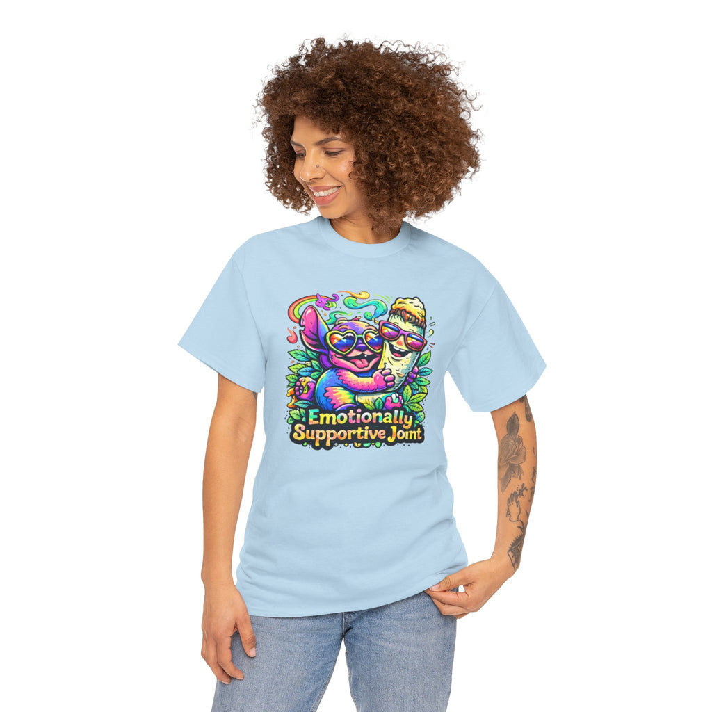 T-Shirt — "Emotionally Supportive Joint" Colorful Sloth & Ice Cream Graphic Tee