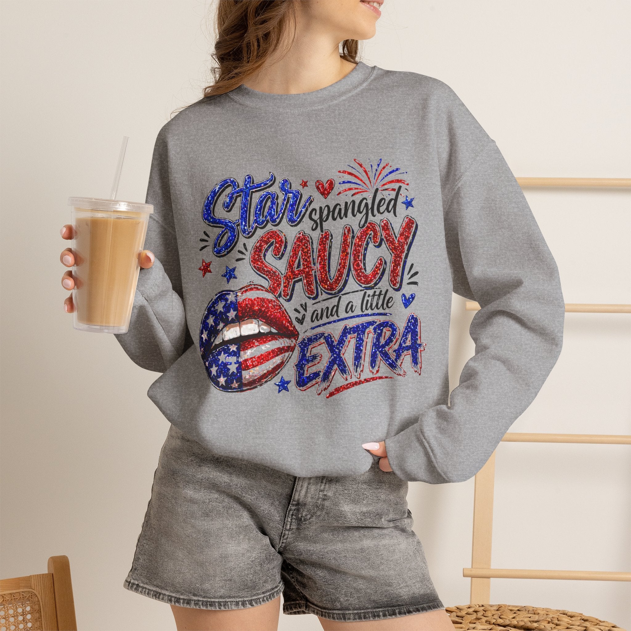 Patriotic 'Star Spangled Saucy & a Little Extra' Sweatshirt
