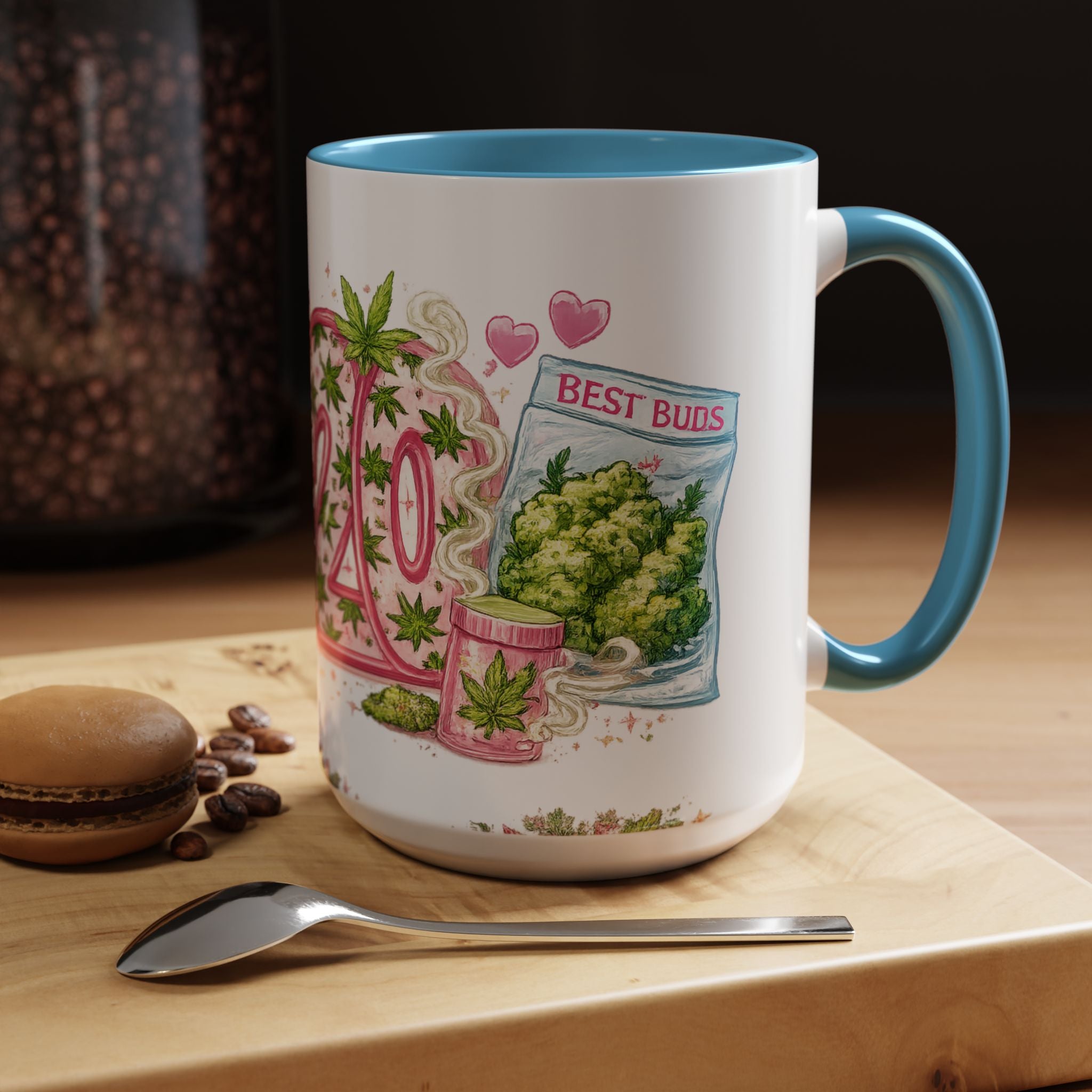 420 Cannabis Coffee Mug — 'Best Buds' Accent Tea Cup (11/15oz)