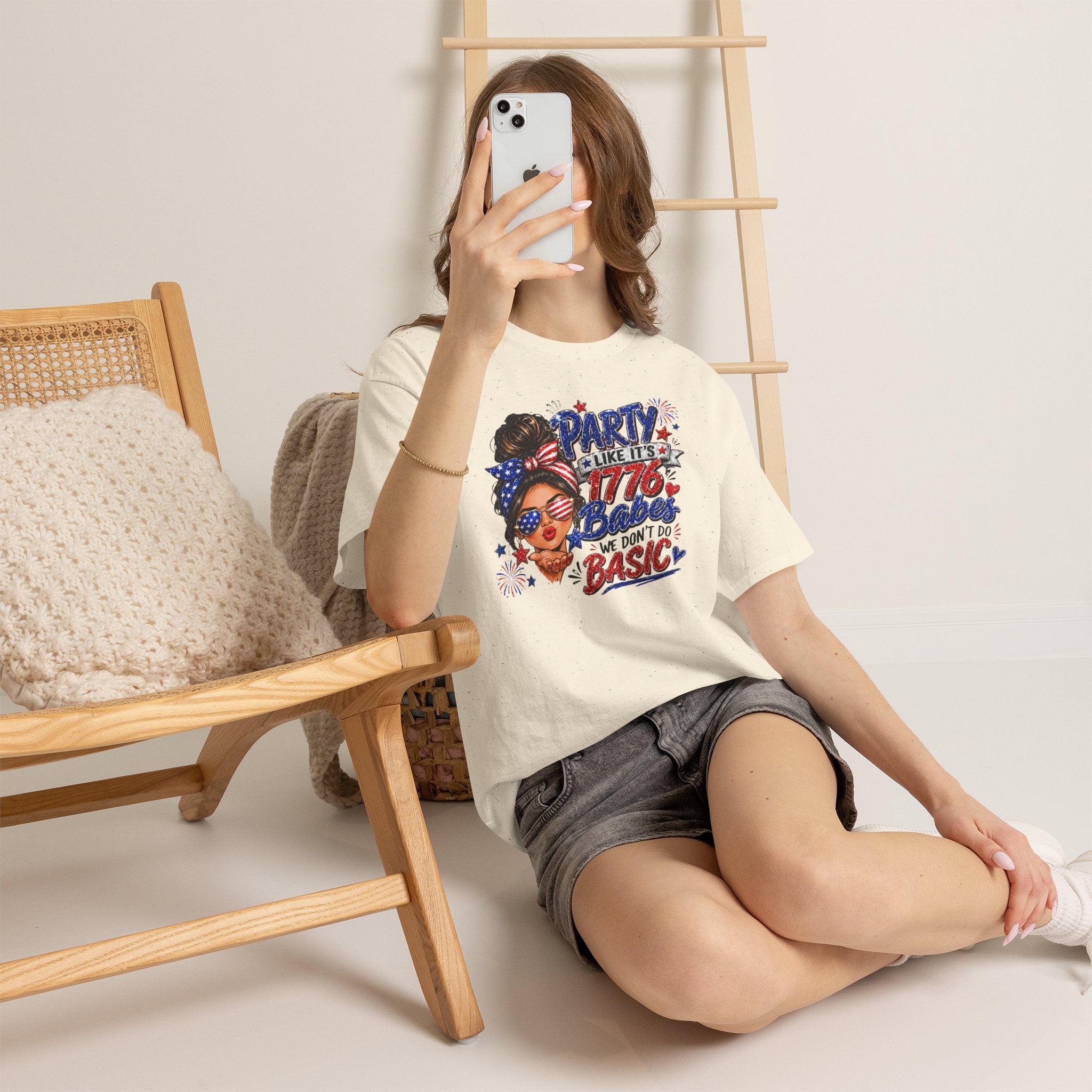 1776 Party Vibes Tee — "Party Like It's 1776 Because We Don't Do Basic" Patriotic T-Shirt