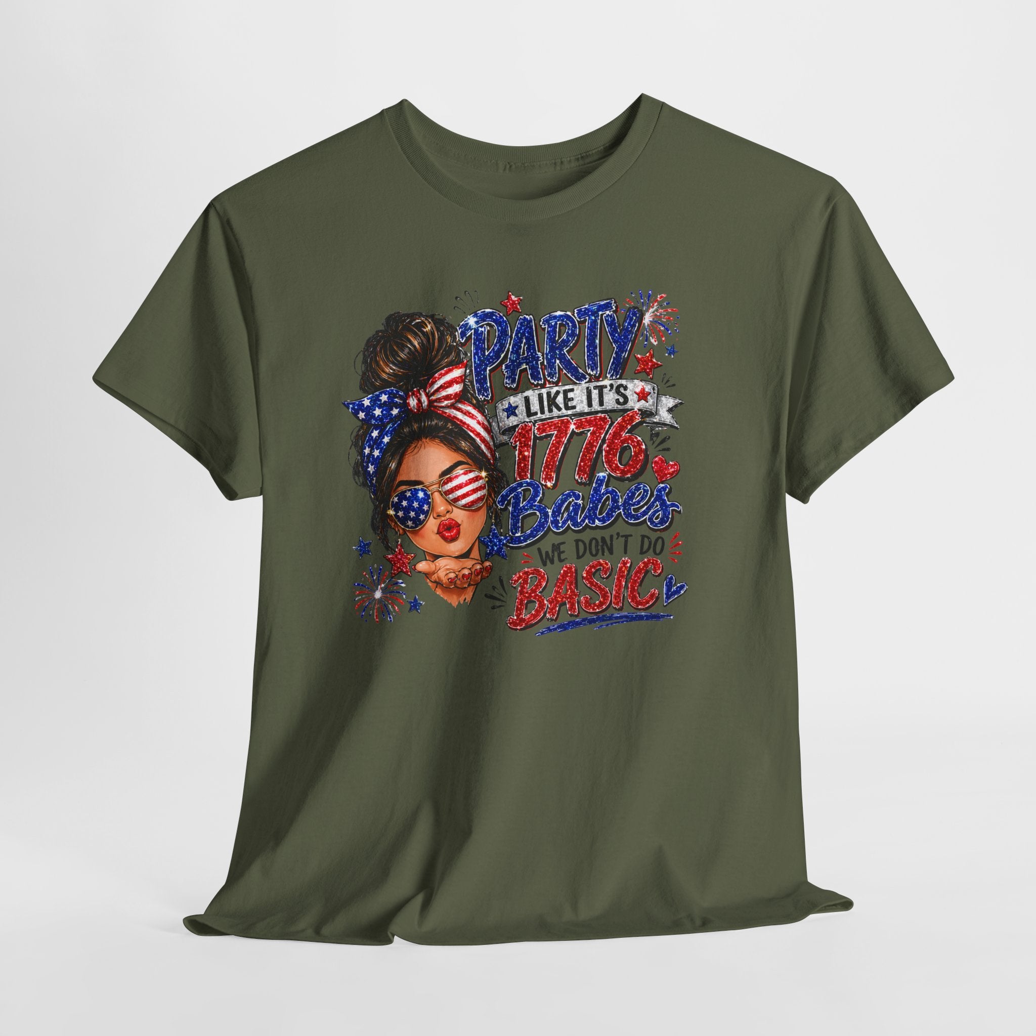 1776 Party Vibes Tee — "Party Like It's 1776 Because We Don't Do Basic" Patriotic T-Shirt