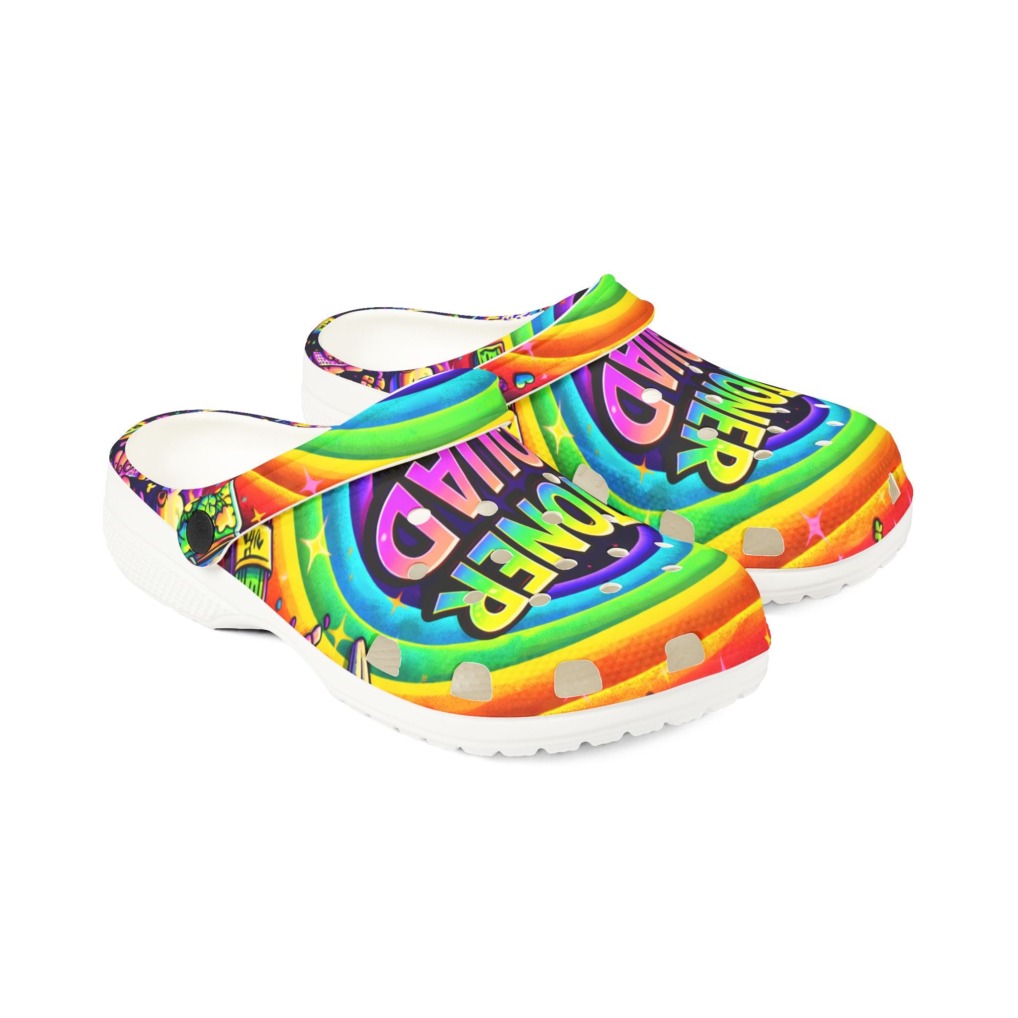 Stoner Squad Rainbow EVA Clogs — Colorful Foam Slip-On Shoes