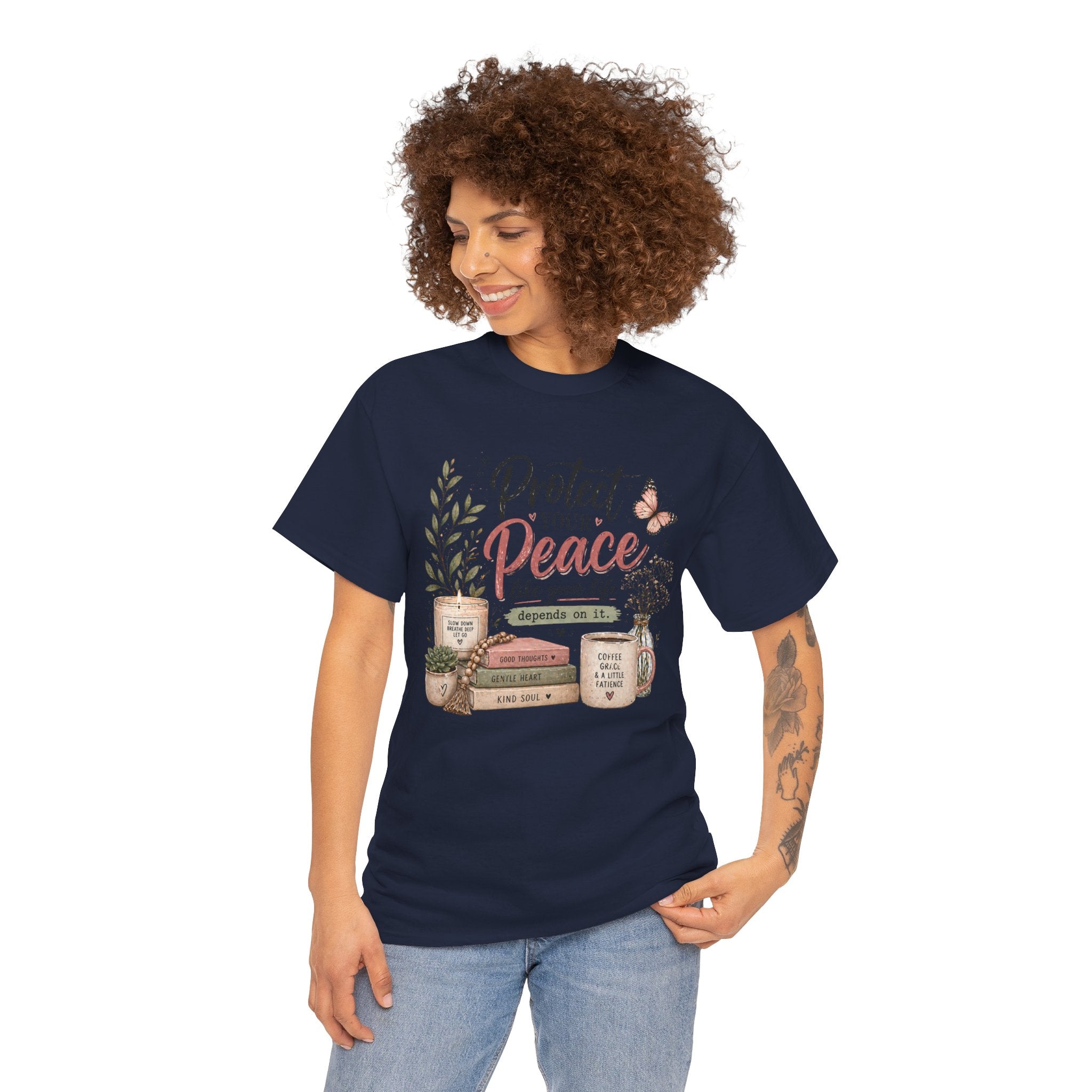 Protect Your Peace Tee — Inspirational Floral Graphic T-Shirt