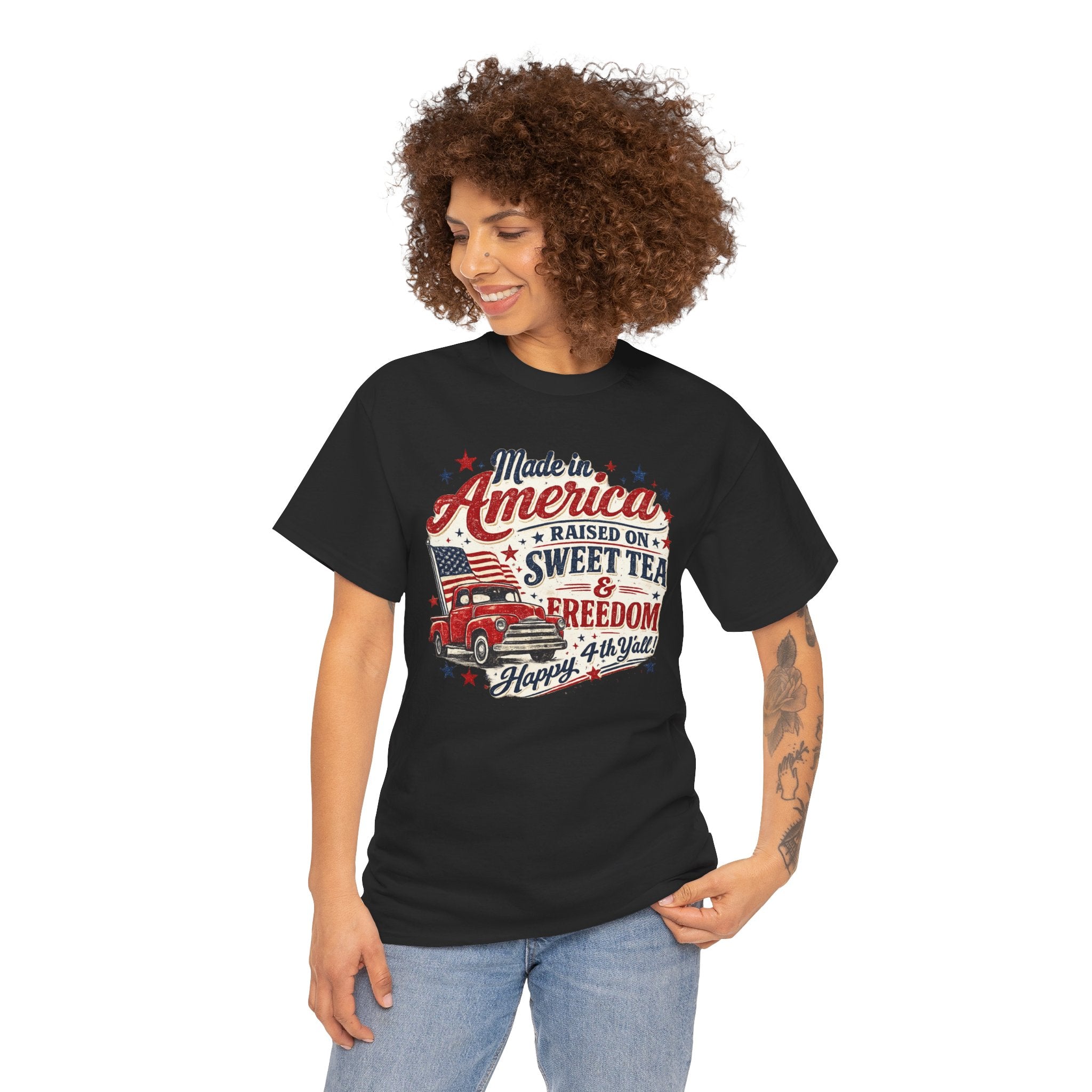 Made in America Sweet Tea & Freedom T-Shirt — 4th of July Patriotic Tee
