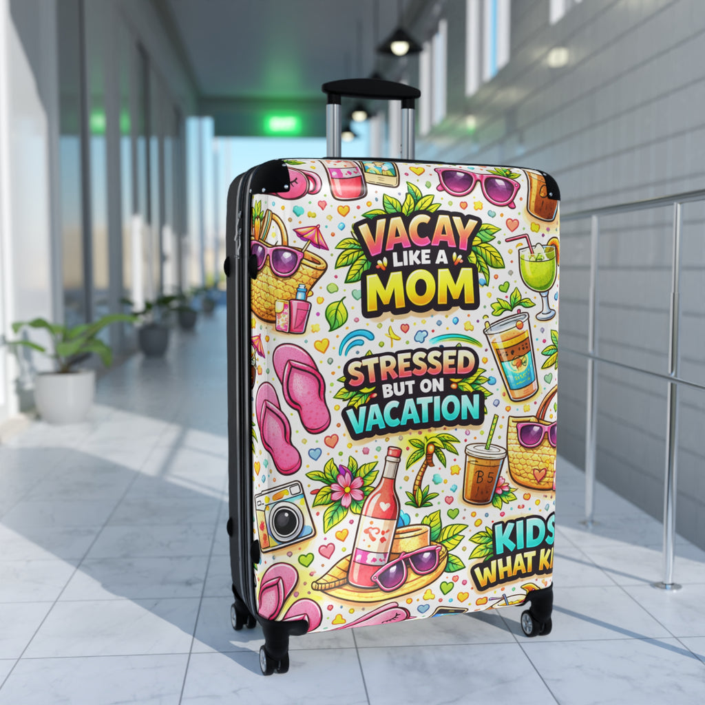 Suitcase — "Vacay Like a Mom" Colorful Travel Carry-On