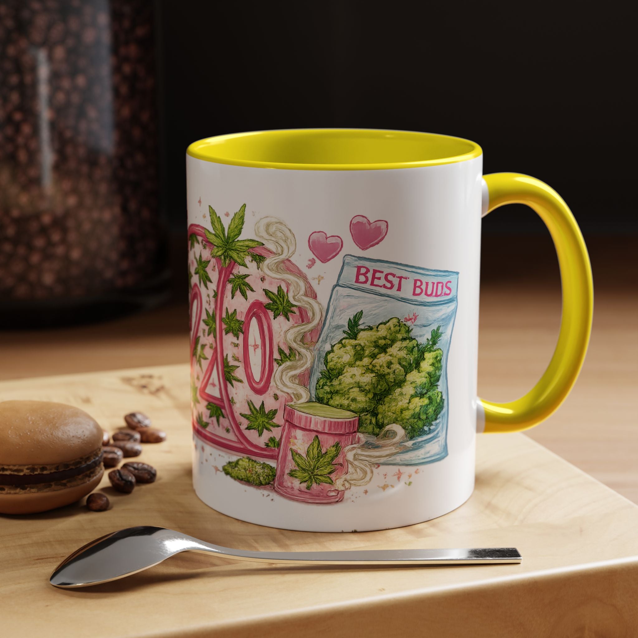 420 Cannabis Coffee Mug — 'Best Buds' Accent Tea Cup (11/15oz)