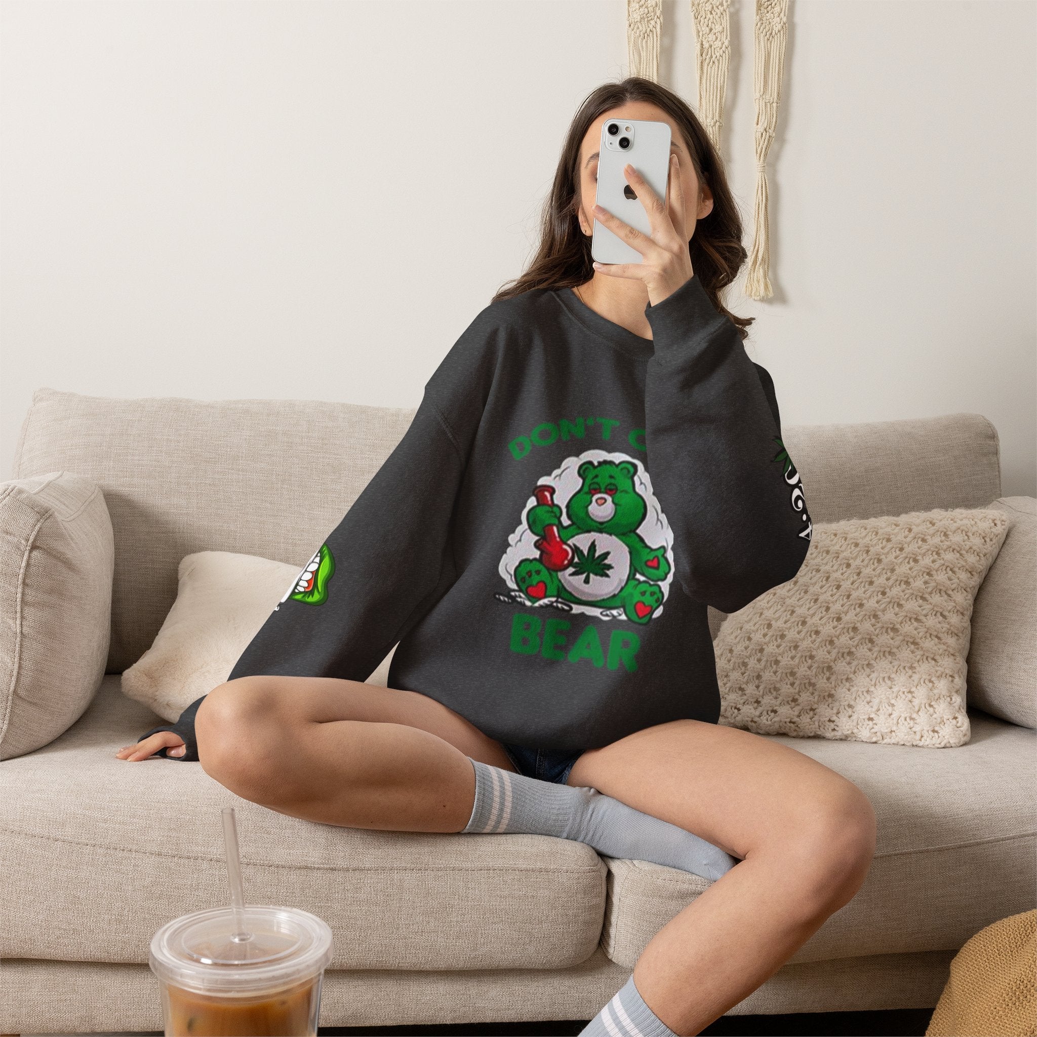 I Don't Care Bear Sweatshirt — Funny Graphic Crewneck