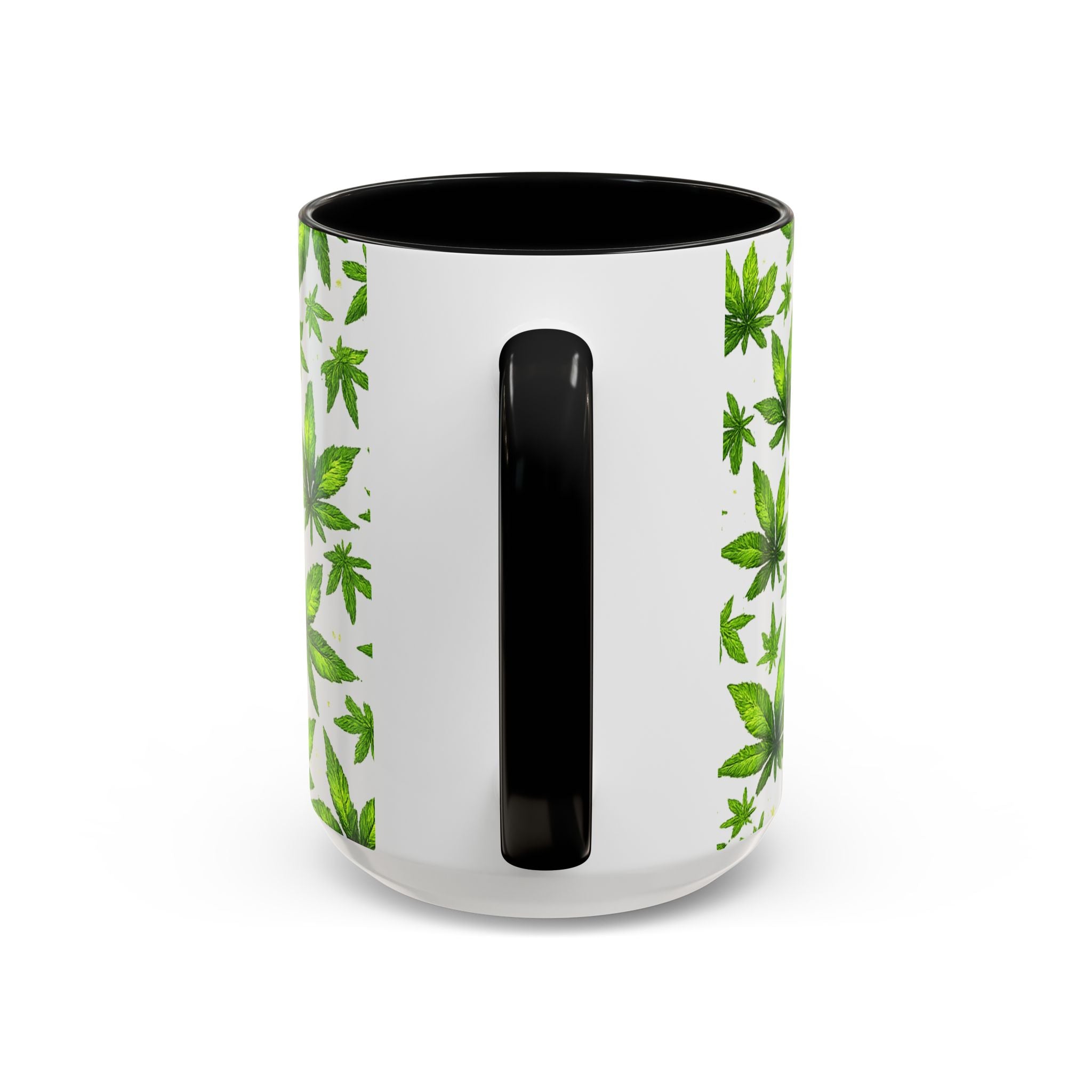Cannabis Leaf Pattern Accent Coffee Mug – 11/15oz Ceramic