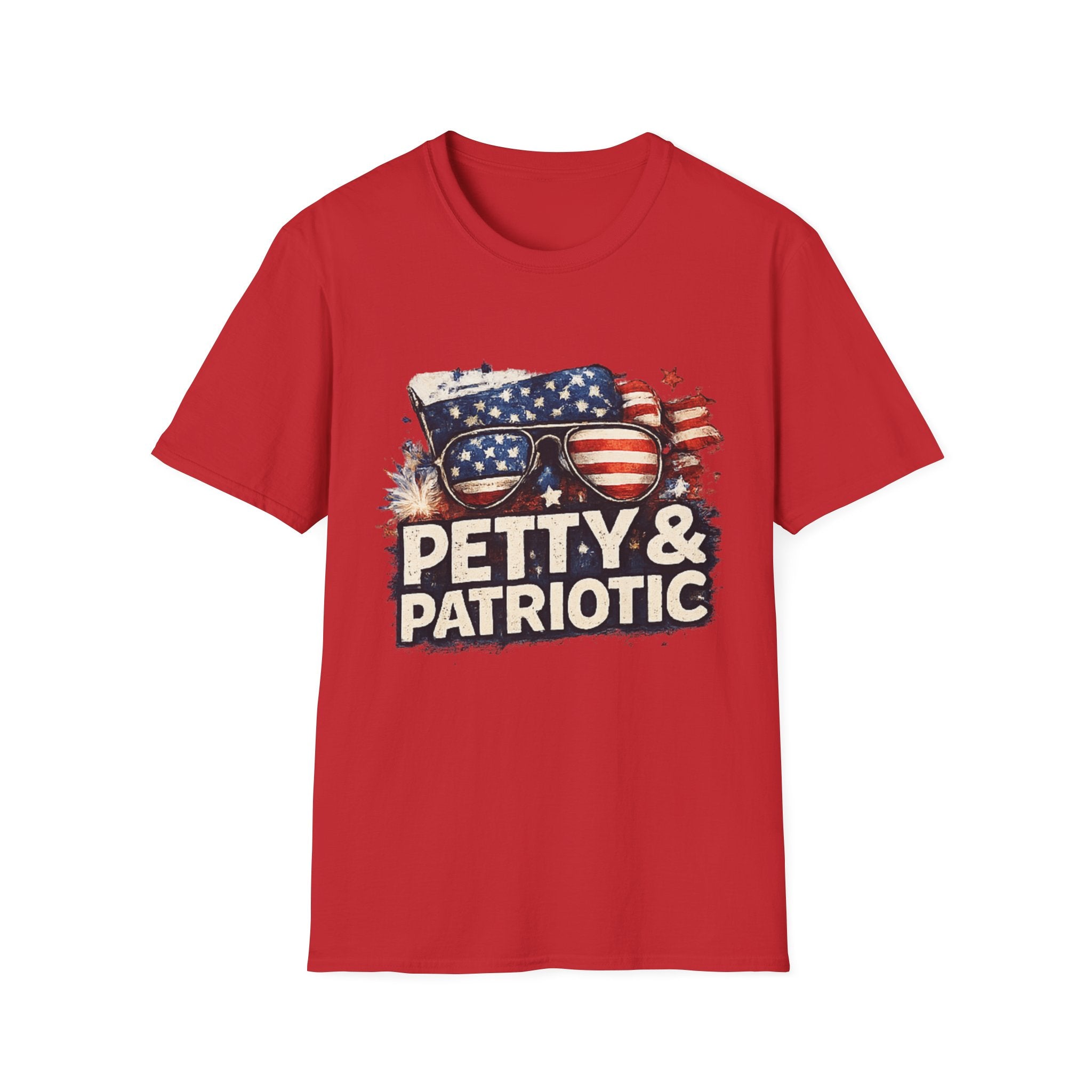 Petty & Patriotic T-Shirt — Funny American Flag Sunglasses Tee
