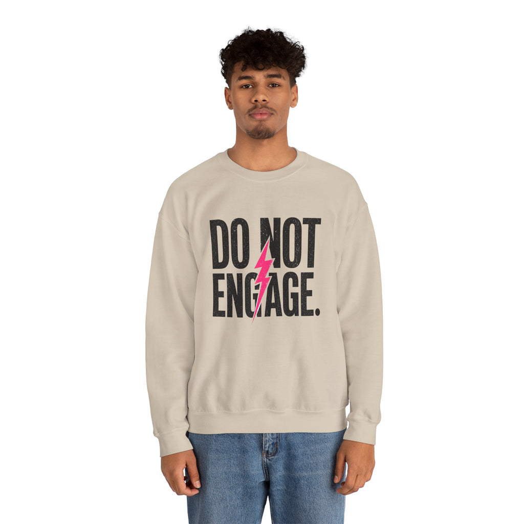 Do Not Engage Crewneck Sweatshirt – Bold Lightning Graphic Streetwear