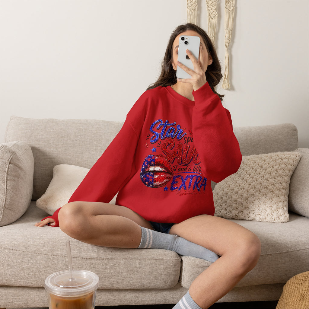Patriotic 'Star Spangled Saucy & a Little Extra' Sweatshirt