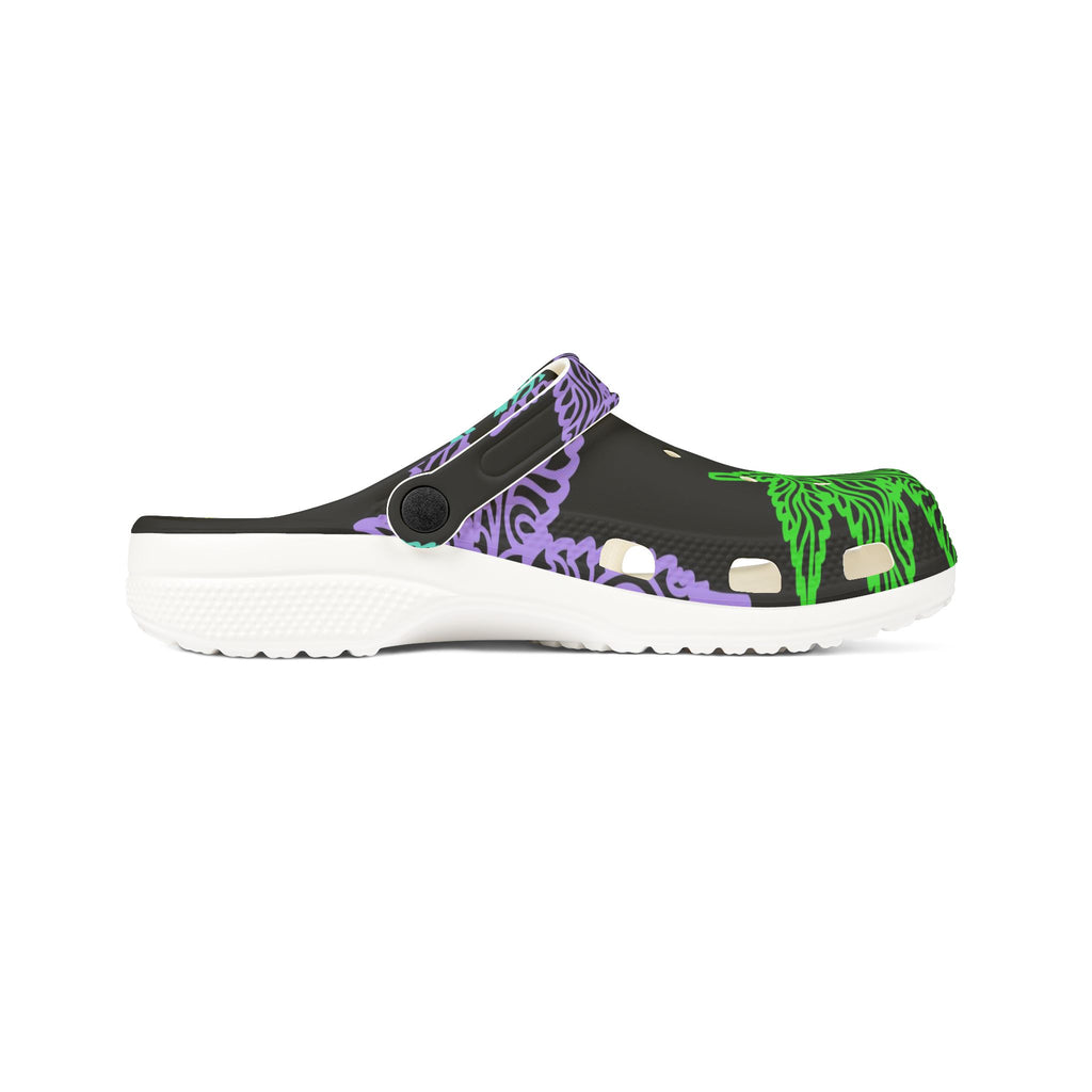 Leaf Print Foam Clogs – Colorful Cannabis Pattern EVA Shoes