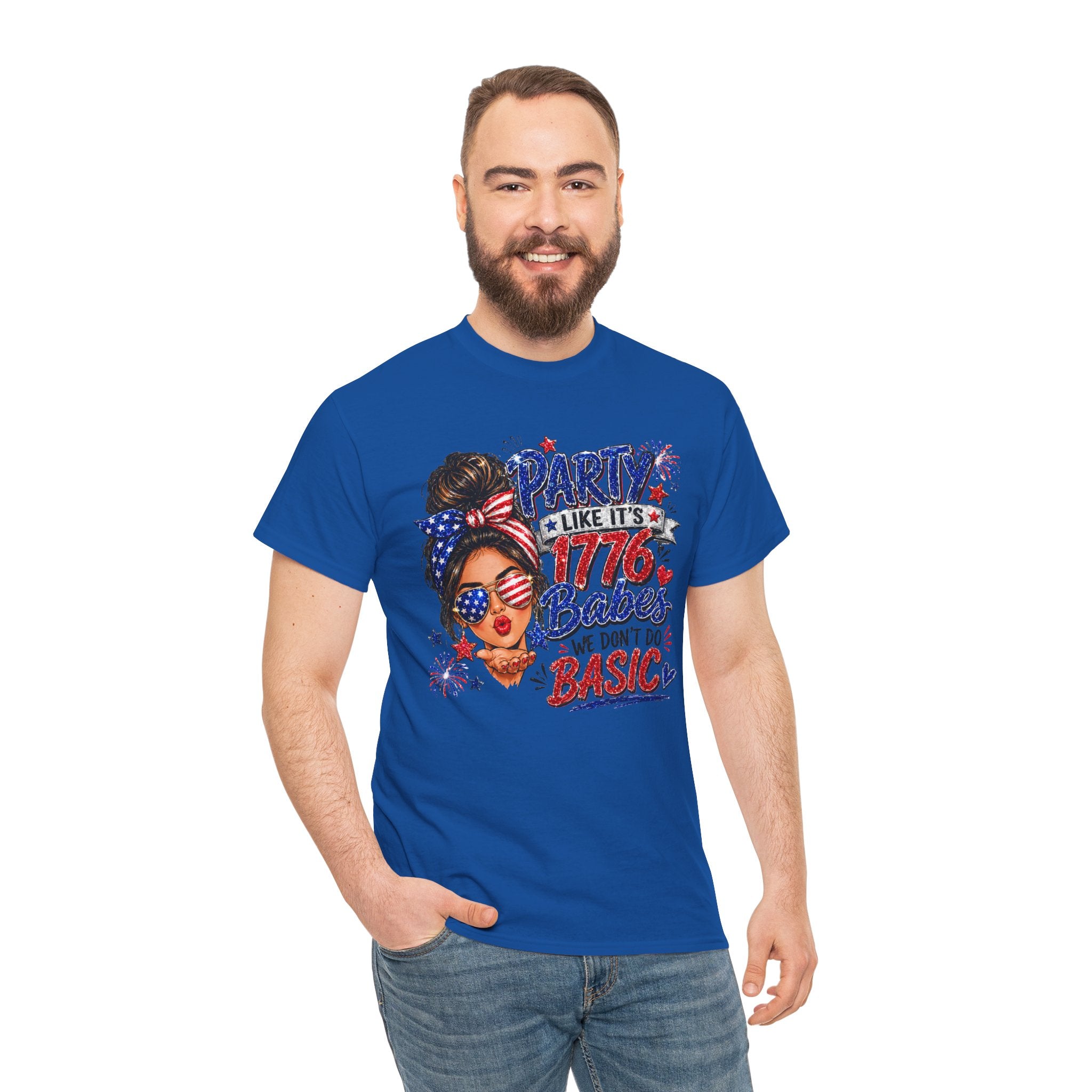 1776 Party Vibes Tee — "Party Like It's 1776 Because We Don't Do Basic" Patriotic T-Shirt
