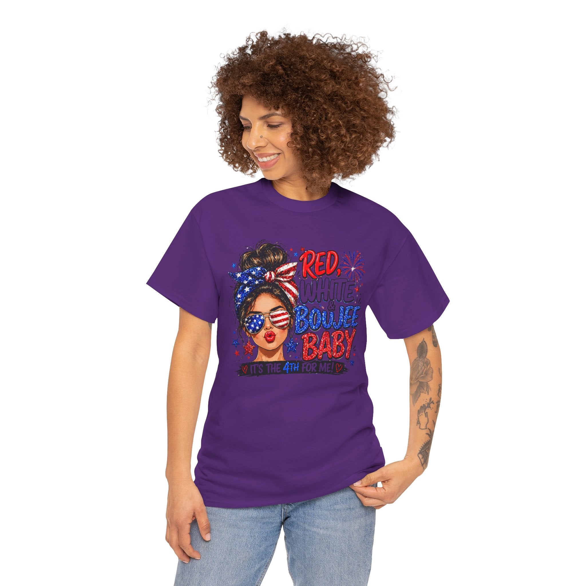 Patriotic 'Red White Boujee Baby' Tee – 4th of July Women's Graphic Shirt