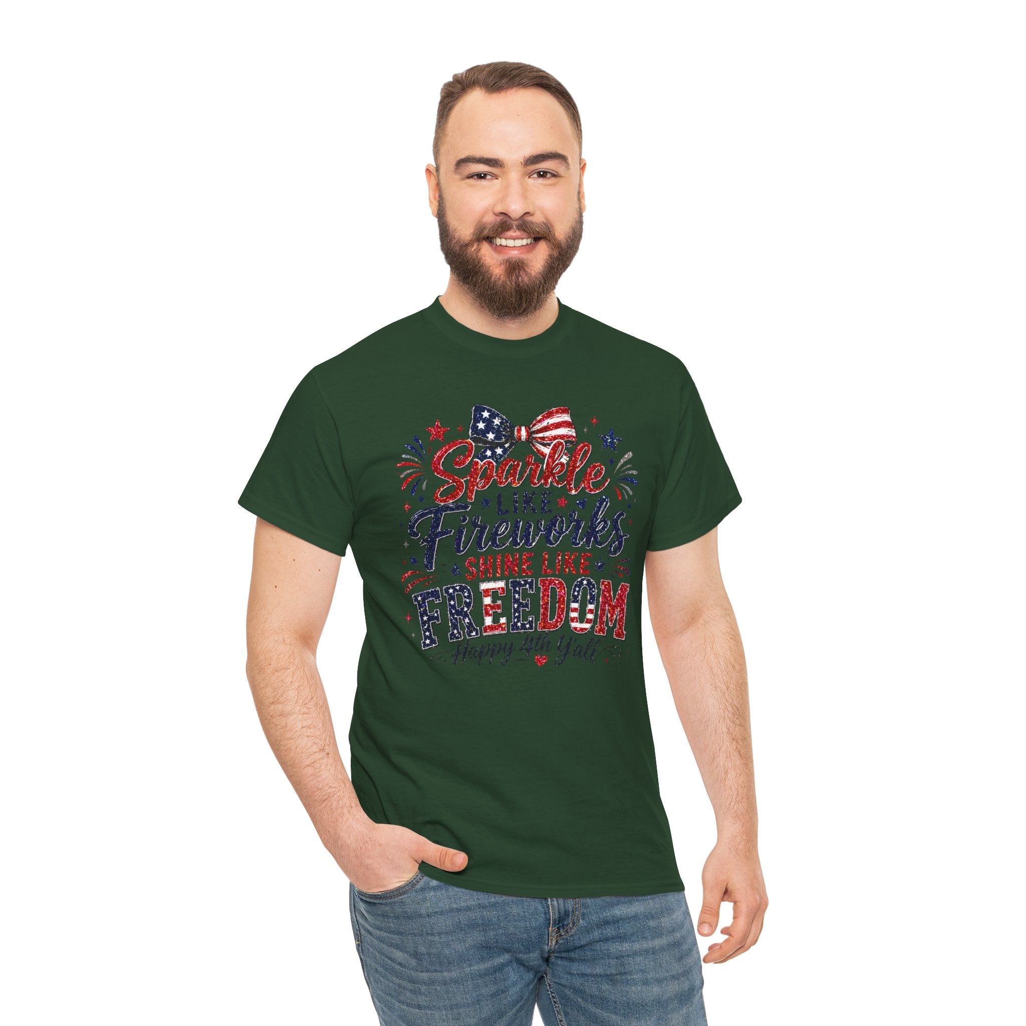 Sparkle Like Fireworks Shine Like Freedom Tee — Happy 4th of July Patriotic T-Shirt