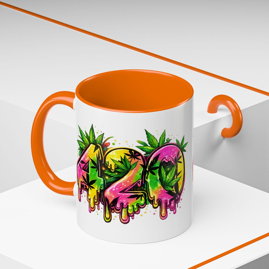 420 Drip Coffee Mug — Colorful Cannabis Stoner Art Accent Mug (11/15oz)