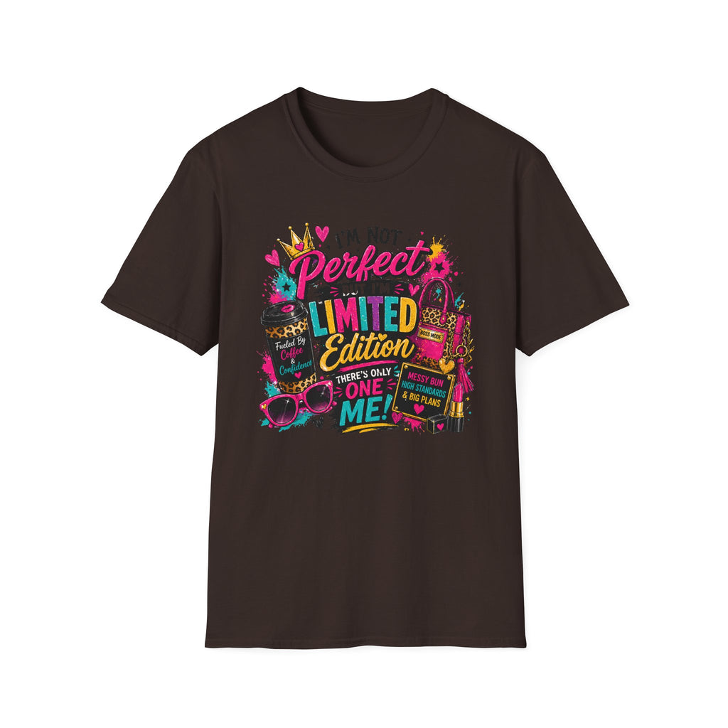Limited Edition Graphic T-Shirt — "I'm Not Perfect But I'm Limited Edition" Bright Retro Design