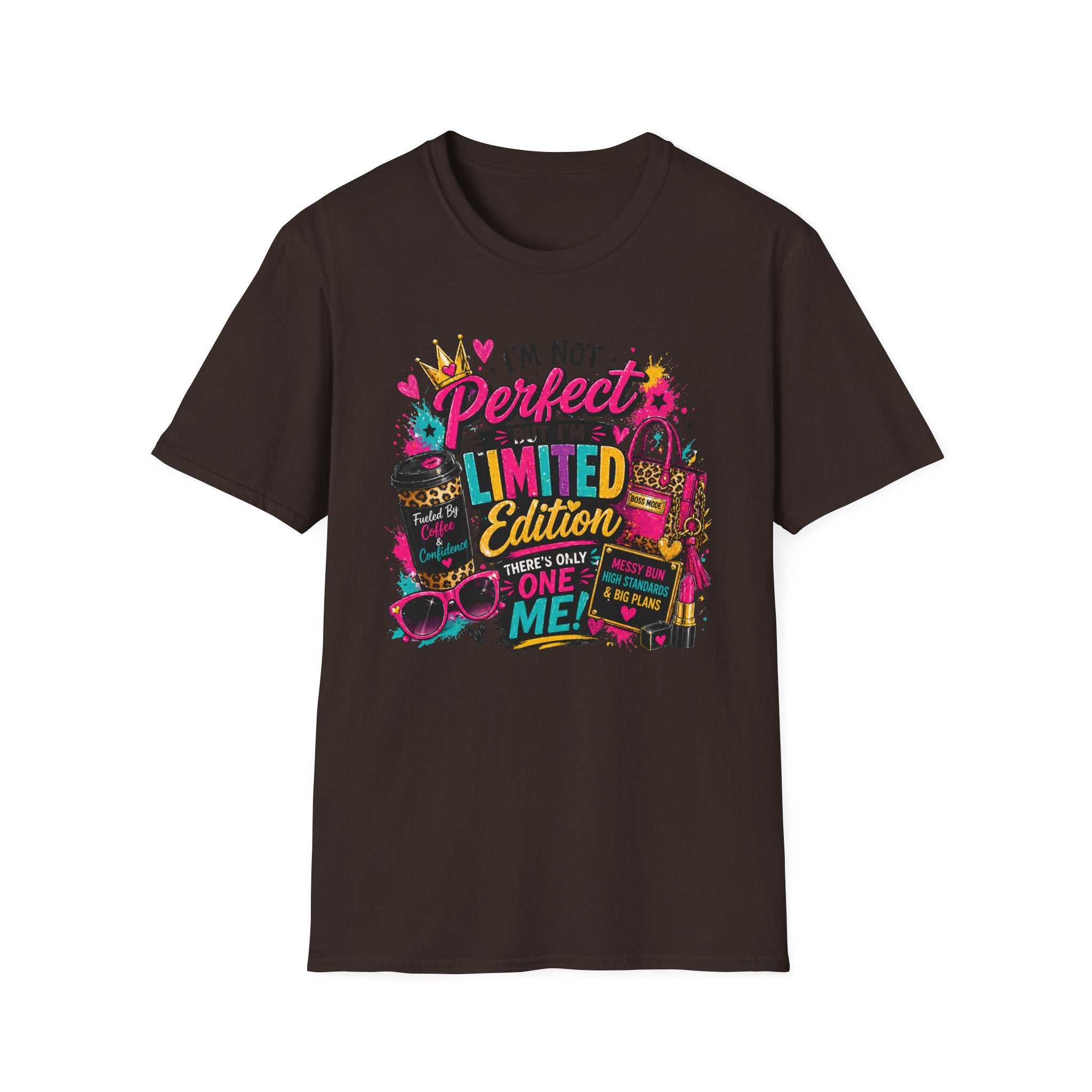 Limited Edition Graphic T-Shirt — "I'm Not Perfect But I'm Limited Edition" Bright Retro Design