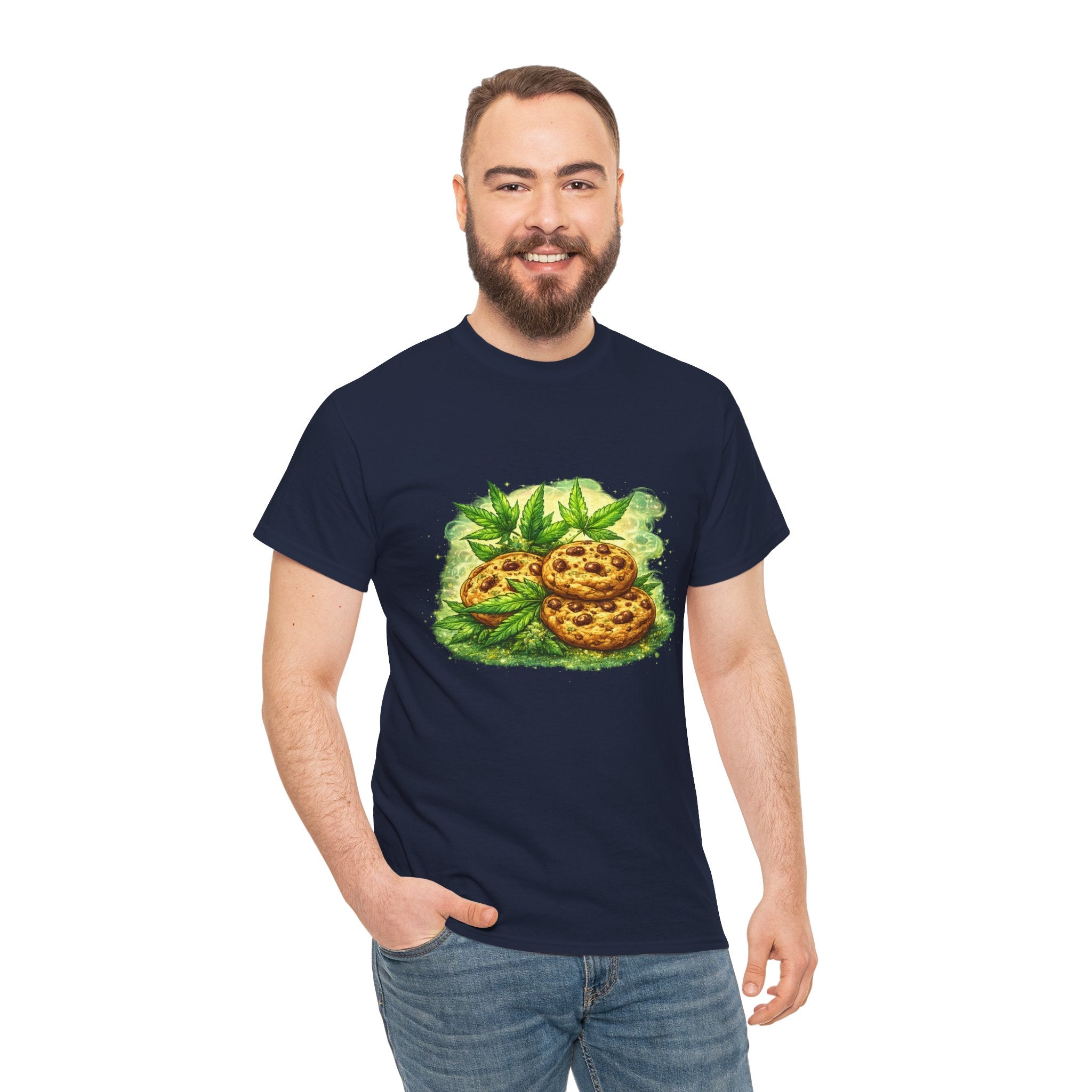 Cookie & Basil Garden Tee — Cute Baked Goods Illustration T-Shirt