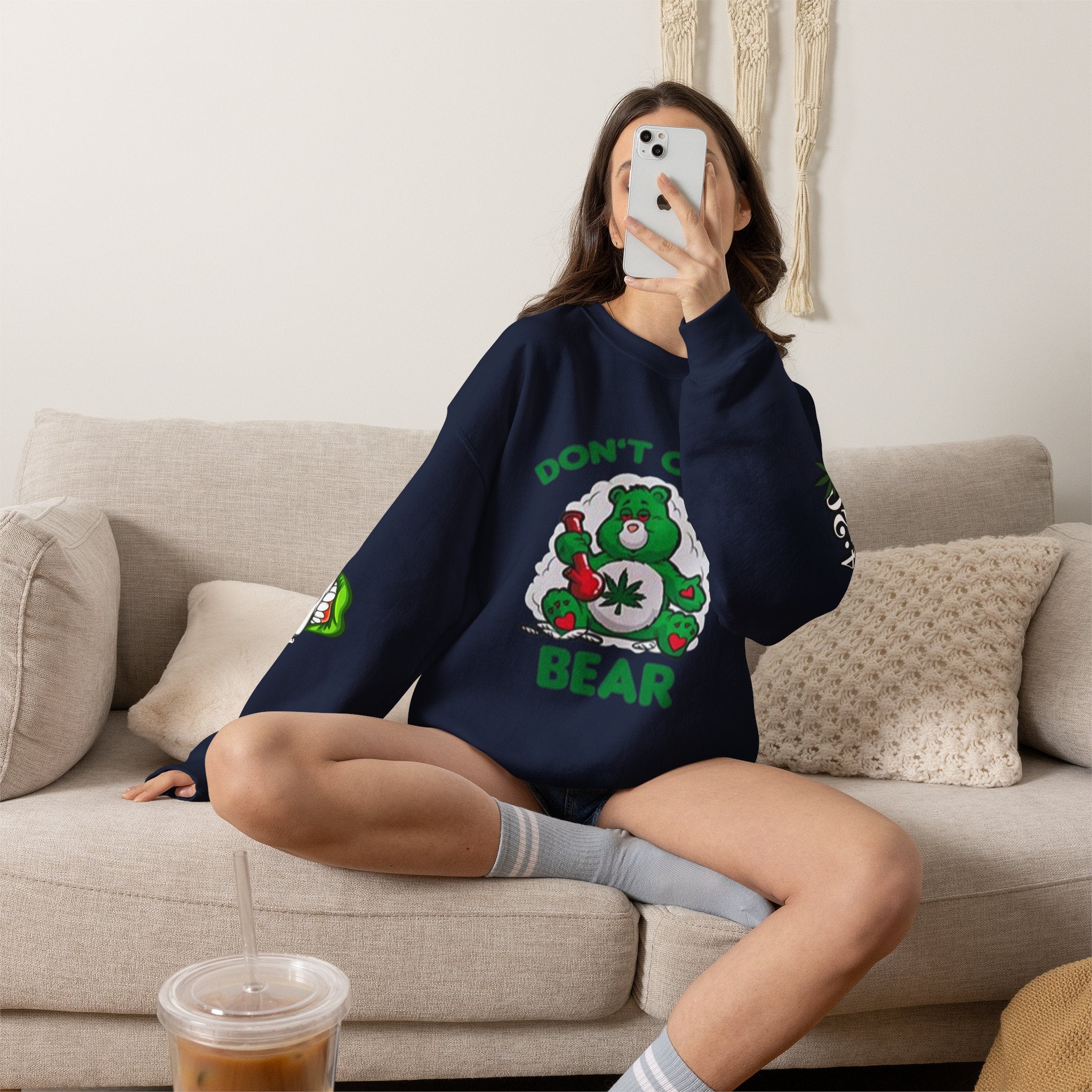 I Don't Care Bear Sweatshirt — Funny Graphic Crewneck