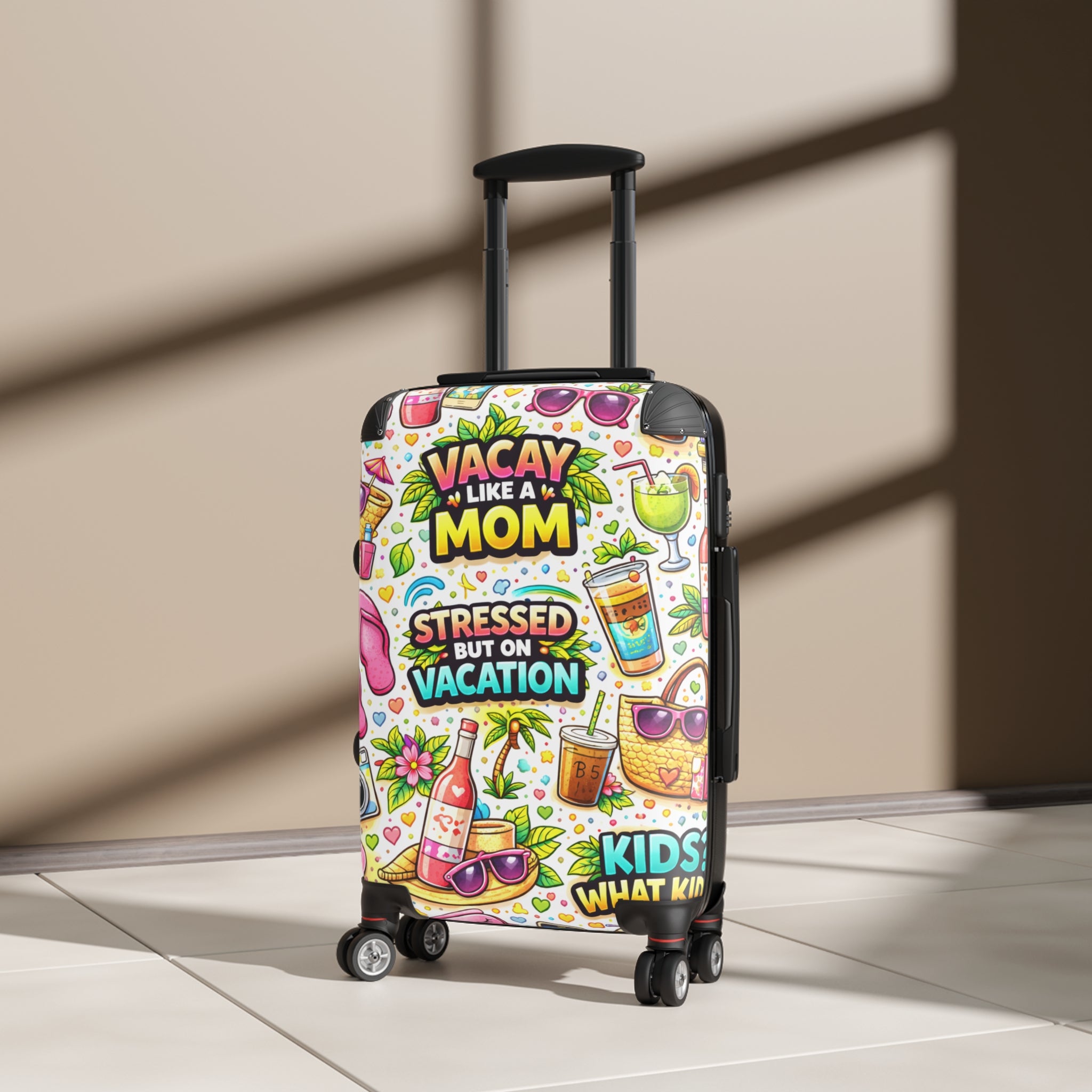 Suitcase — "Vacay Like a Mom" Colorful Travel Carry-On