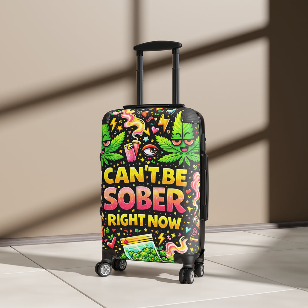 I Can't Be Sober Right Now Carry-On Suitcase – Funny Cannabis Travel Luggage