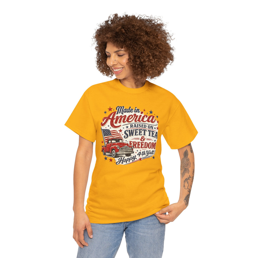 Made in America Sweet Tea & Freedom T-Shirt — 4th of July Patriotic Tee